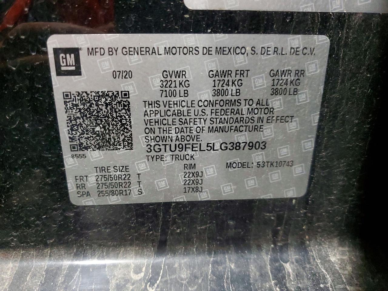 2020 Gmc Sierra K1500 Denali Black vin: 3GTU9FEL5LG387903