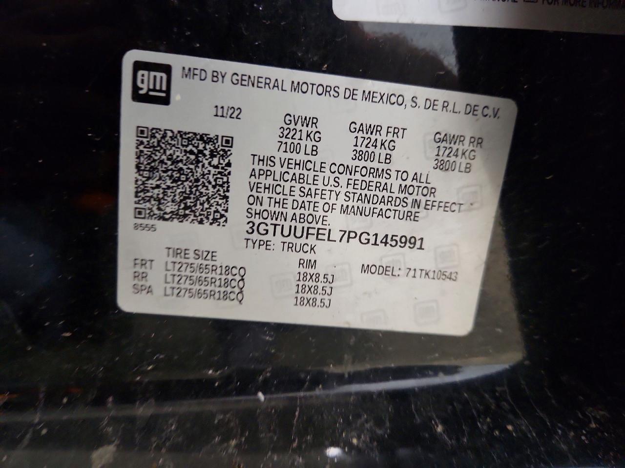 2023 Gmc Sierra K1500 At4x Black vin: 3GTUUFEL7PG145991