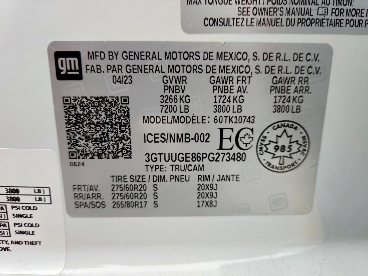 2023 Gmc Sierra K1500 Denali White vin: 3GTUUGE86PG273480