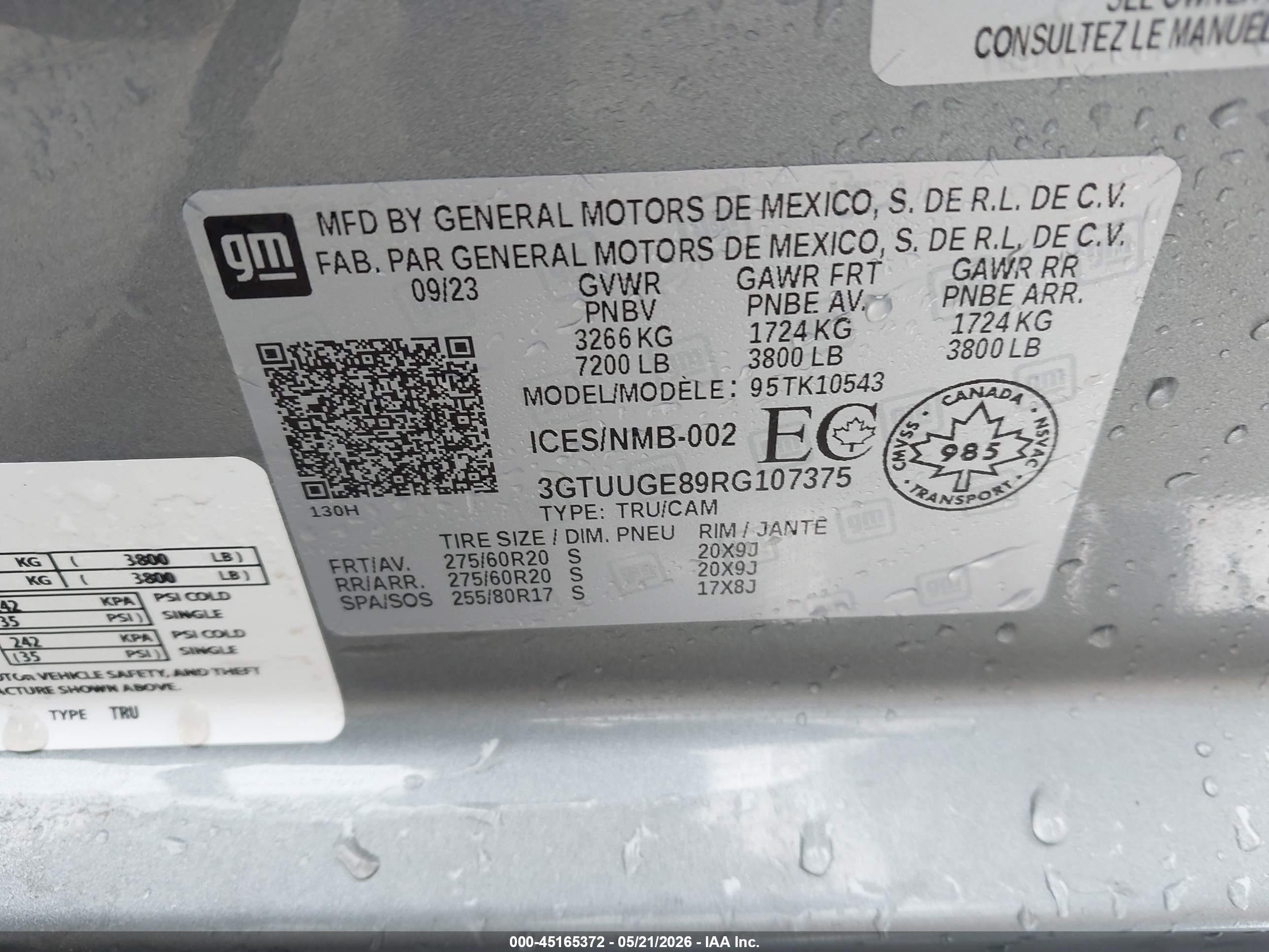 2024 Gmc Sierra 1500 Denali Silver vin: 3GTUUGE89RG107375