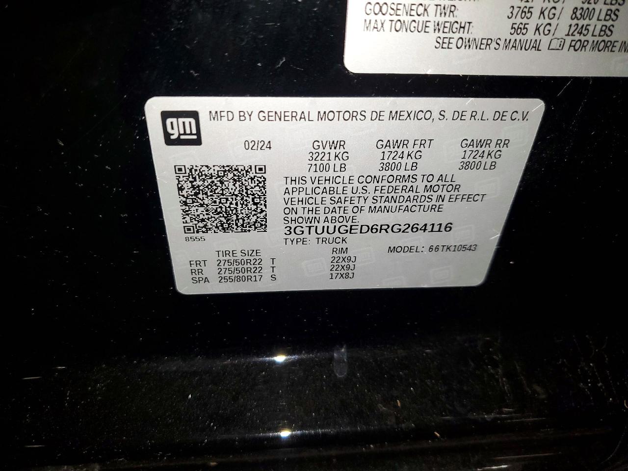 2024 Gmc Sierra K1500 Denali Black vin: 3GTUUGED6RG264116
