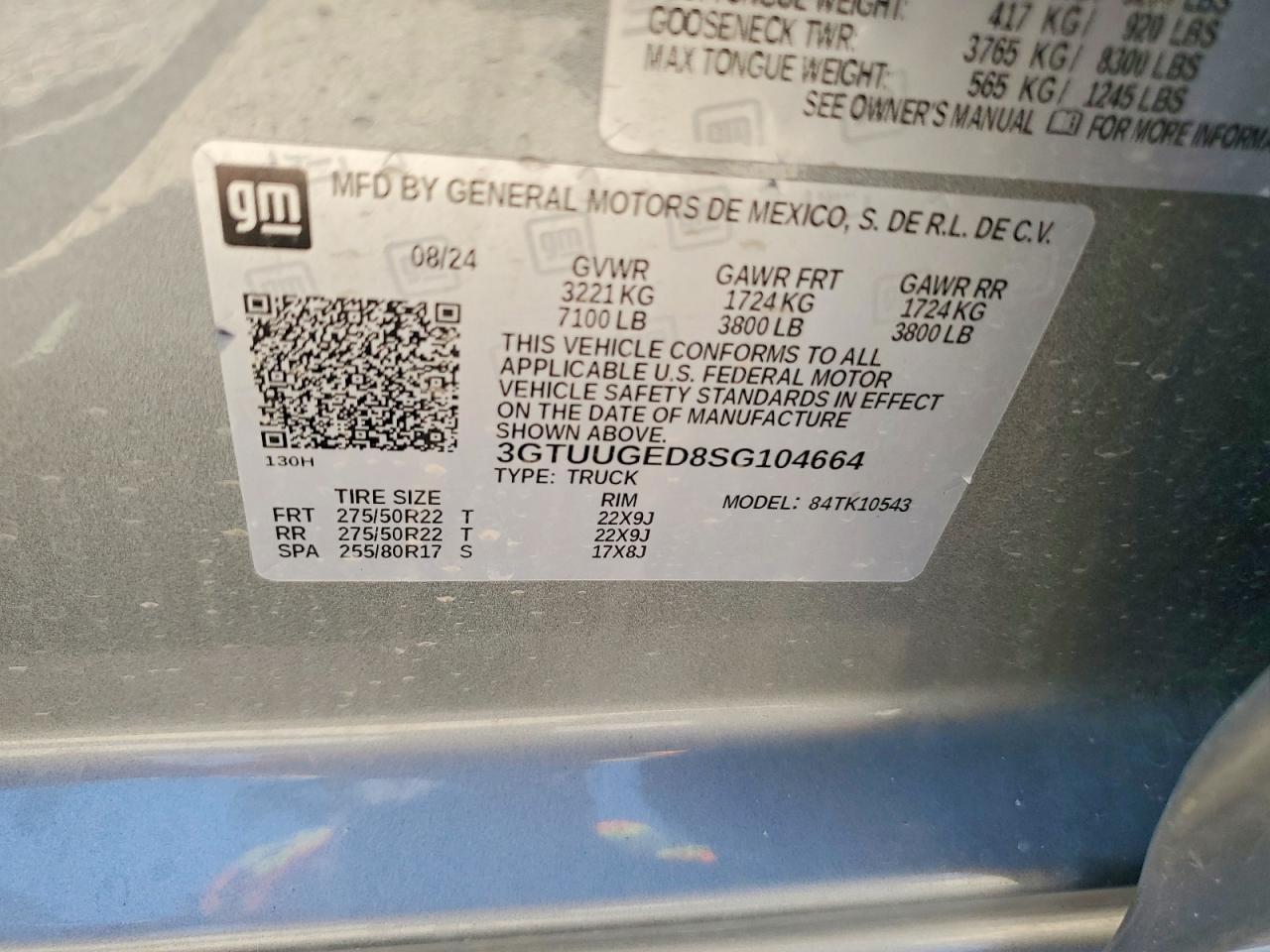 2025 Gmc Sierra K1500 Denali Gray vin: 3GTUUGED8SG104664