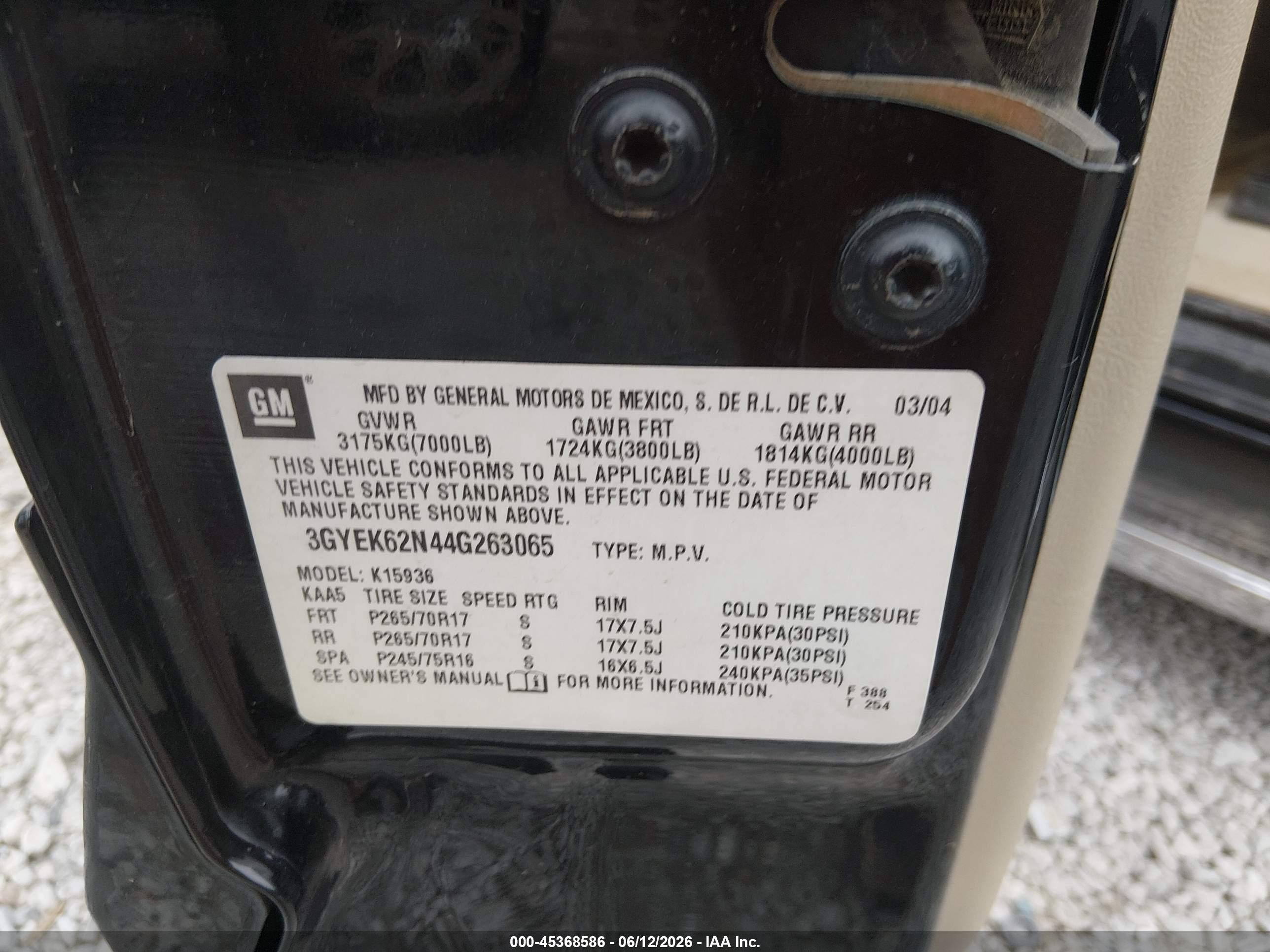 2004 Cadillac Escalade Ext Standard Black vin: 3GYEK62N44G263065