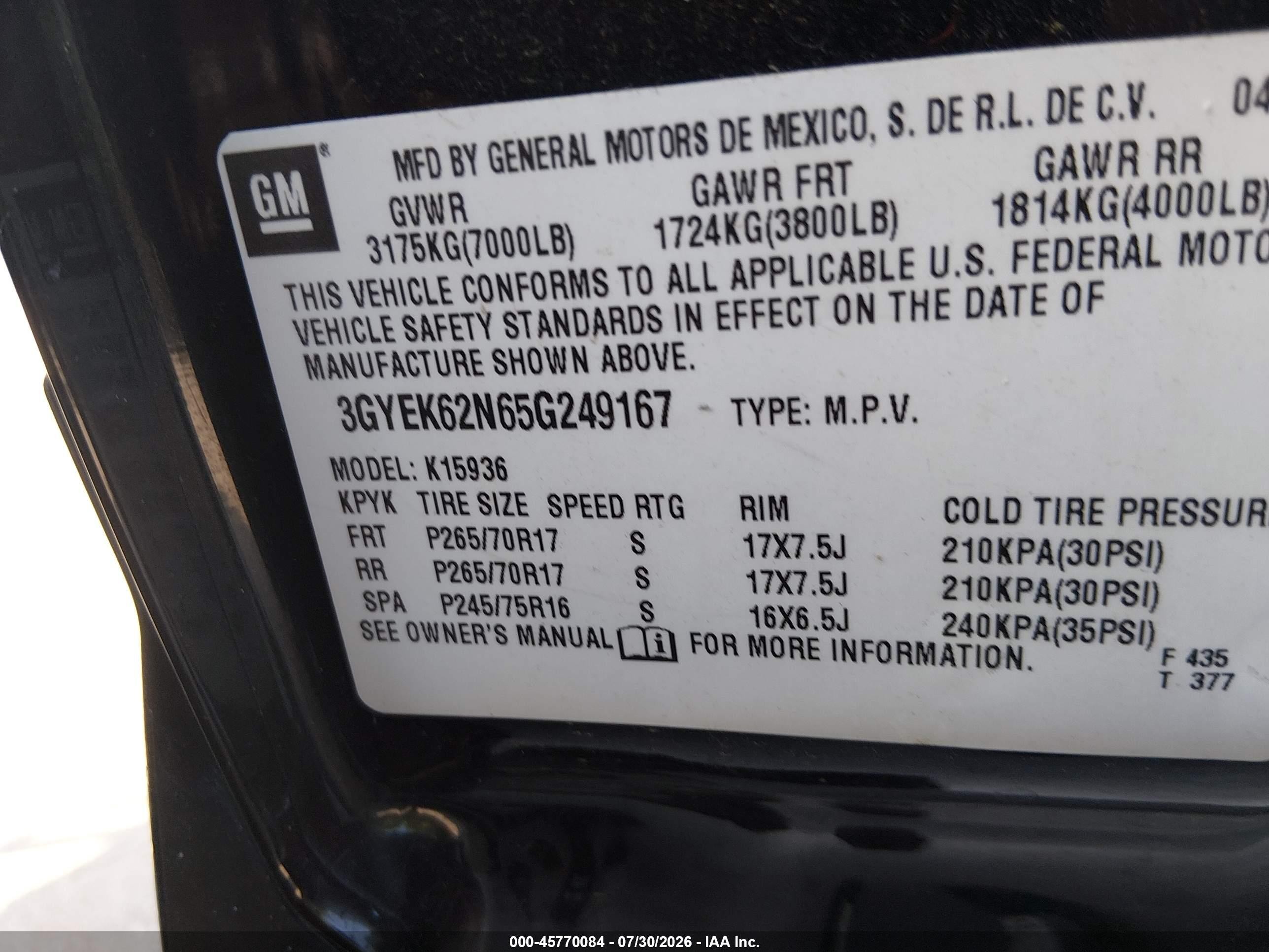 2005 Cadillac Escalade Ext Standard Black vin: 3GYEK62N65G249167