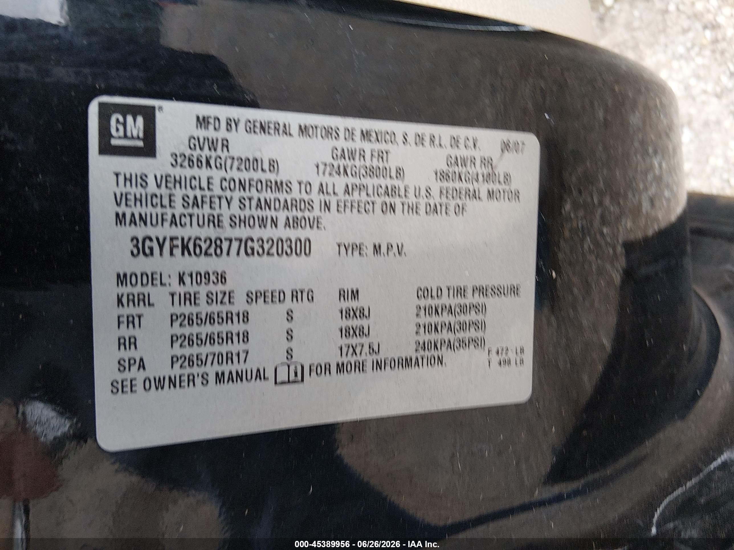 2007 Cadillac Escalade Ext   Черный vin: 3GYFK62877G320300