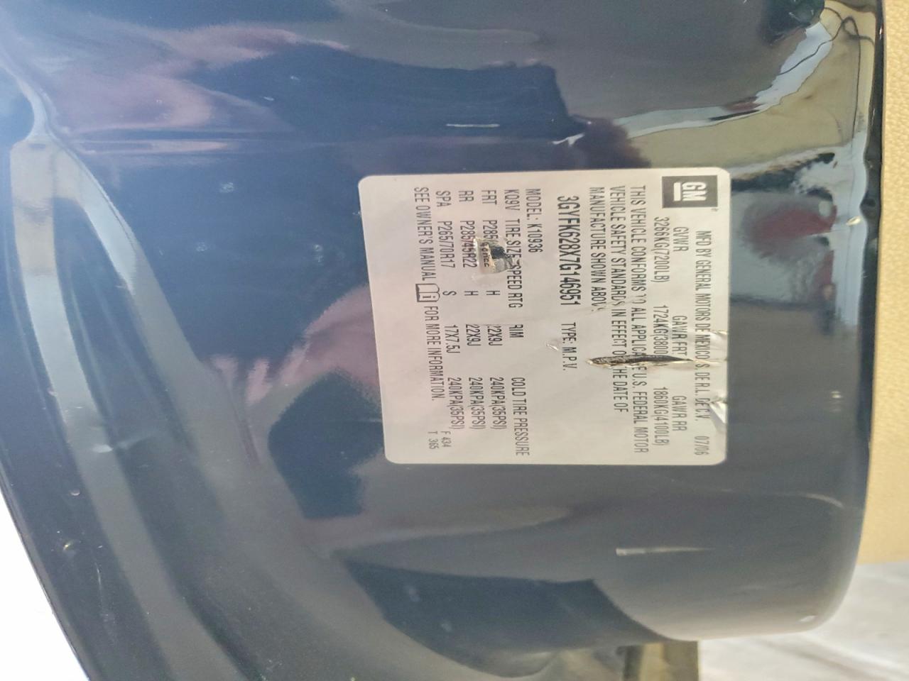 2007 Cadillac Escalade Ext Black vin: 3GYFK628X7G146951