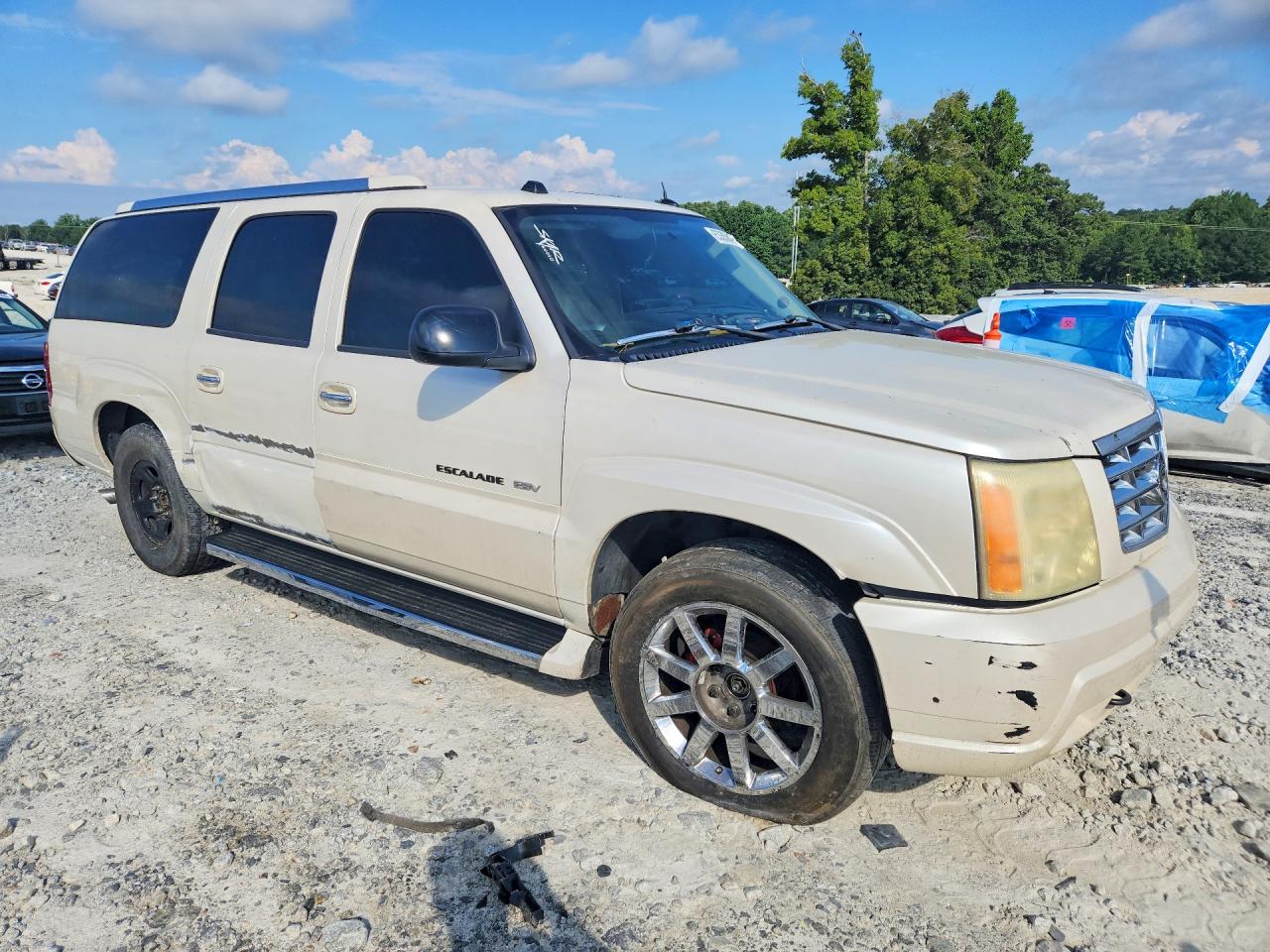 2005 Cadillac Escalade Esv White vin: 3GYFK66N35G144035