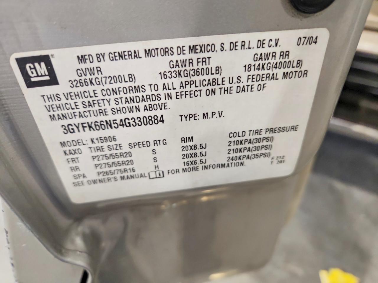 2004 Cadillac Escalade Esv Silver vin: 3GYFK66N54G330884