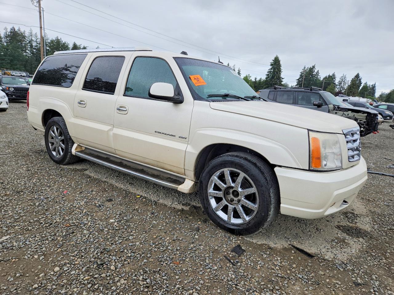 2004 Cadillac Escalade Esv White vin: 3GYFK66N84G337893