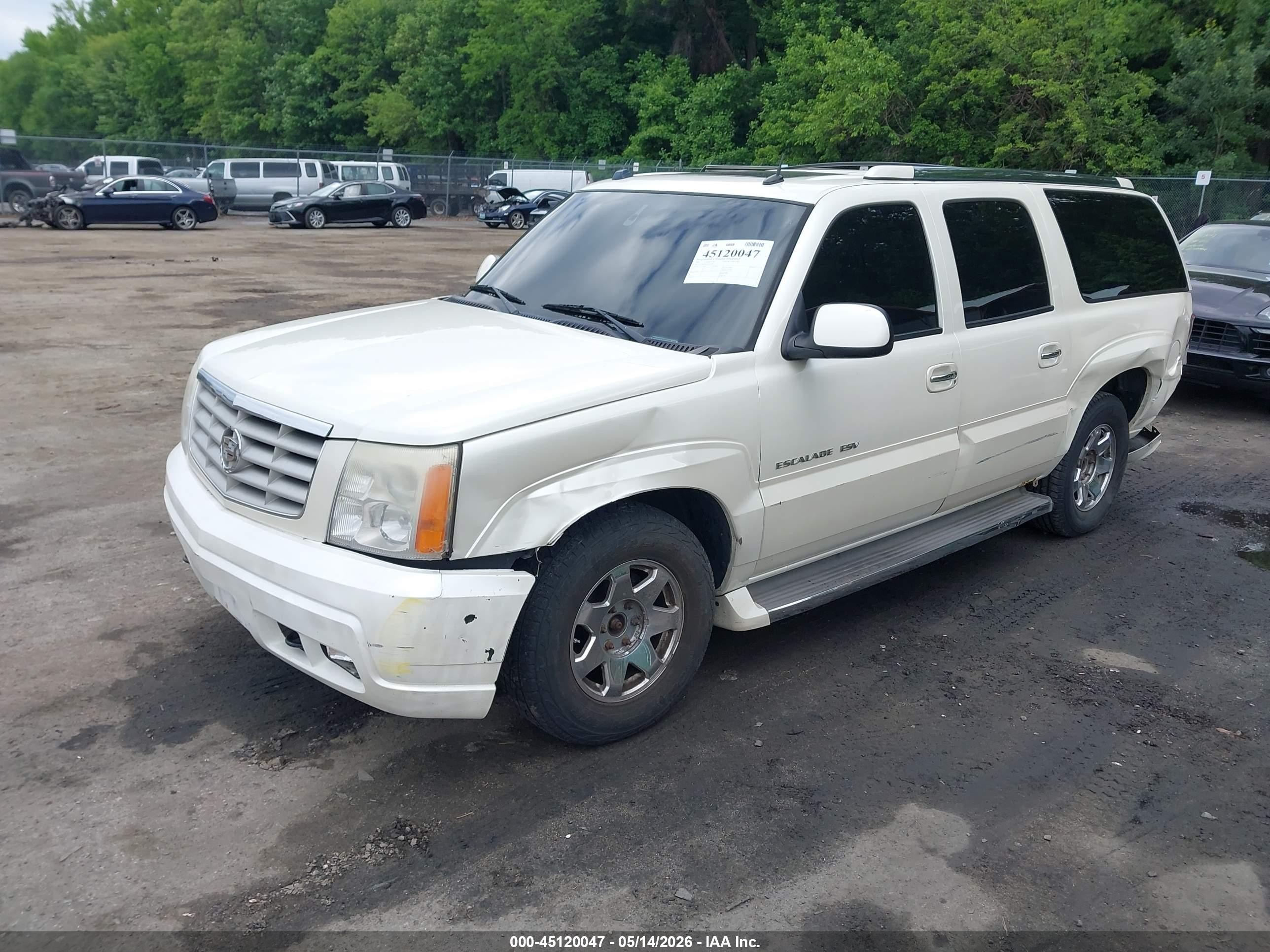 2005 Cadillac Escalade Esv Standard White vin: 3GYFK66N85G260184