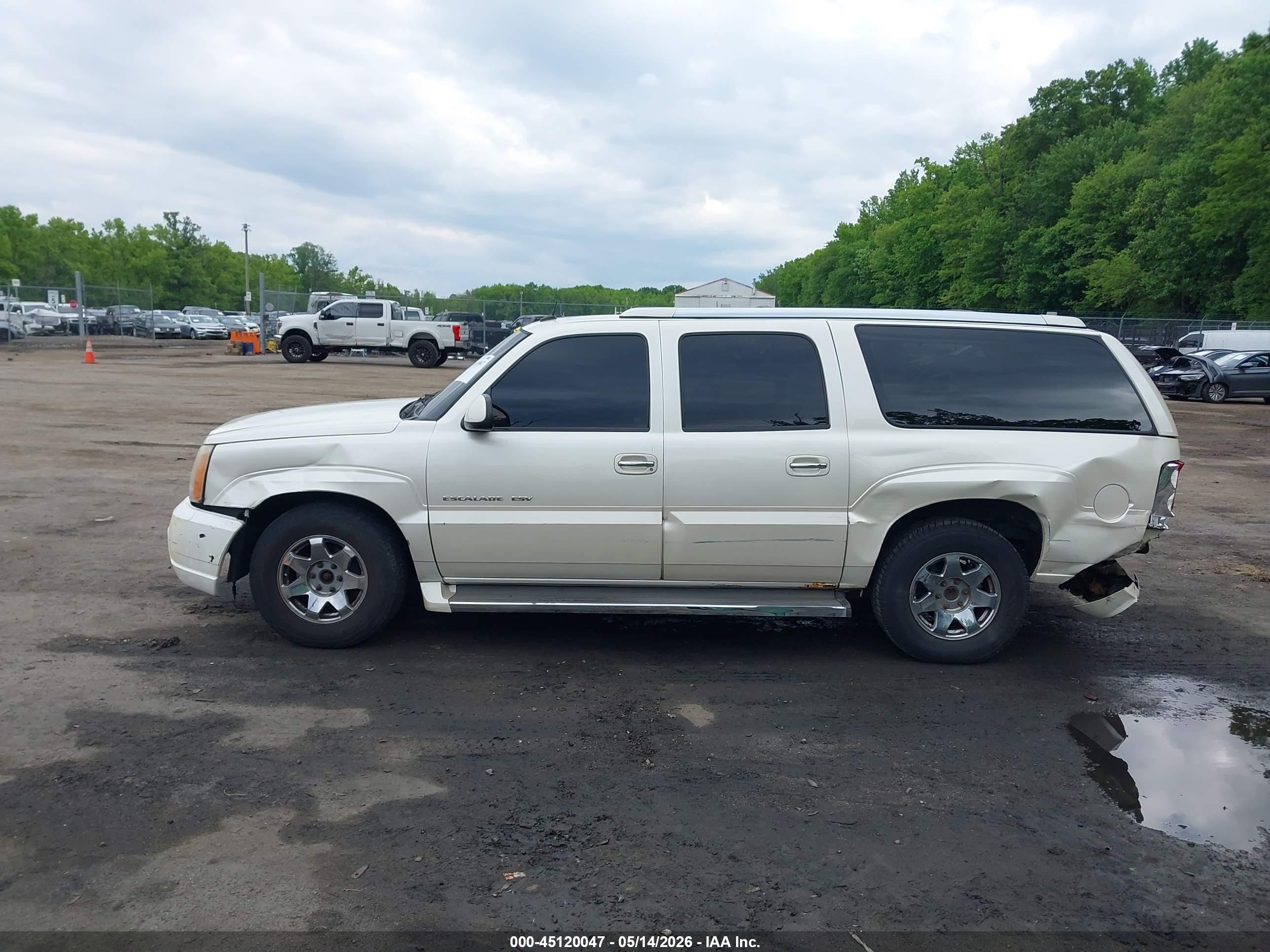 2005 Cadillac Escalade Esv Standard White vin: 3GYFK66N85G260184