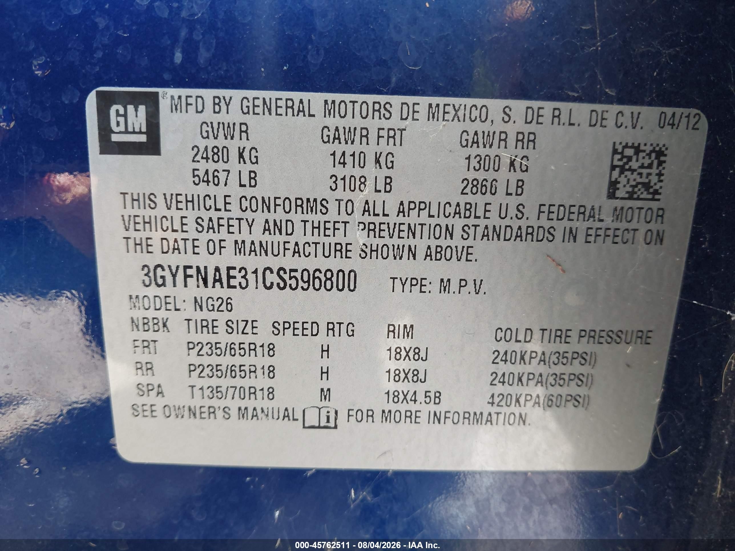 2012 Cadillac Srx Luxury Collection Blue vin: 3GYFNAE31CS596800