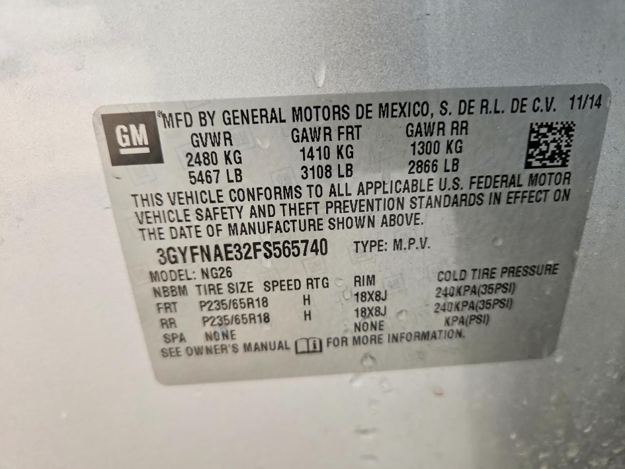 2015 Cadillac Srx Silver vin: 3GYFNAE32FS565740