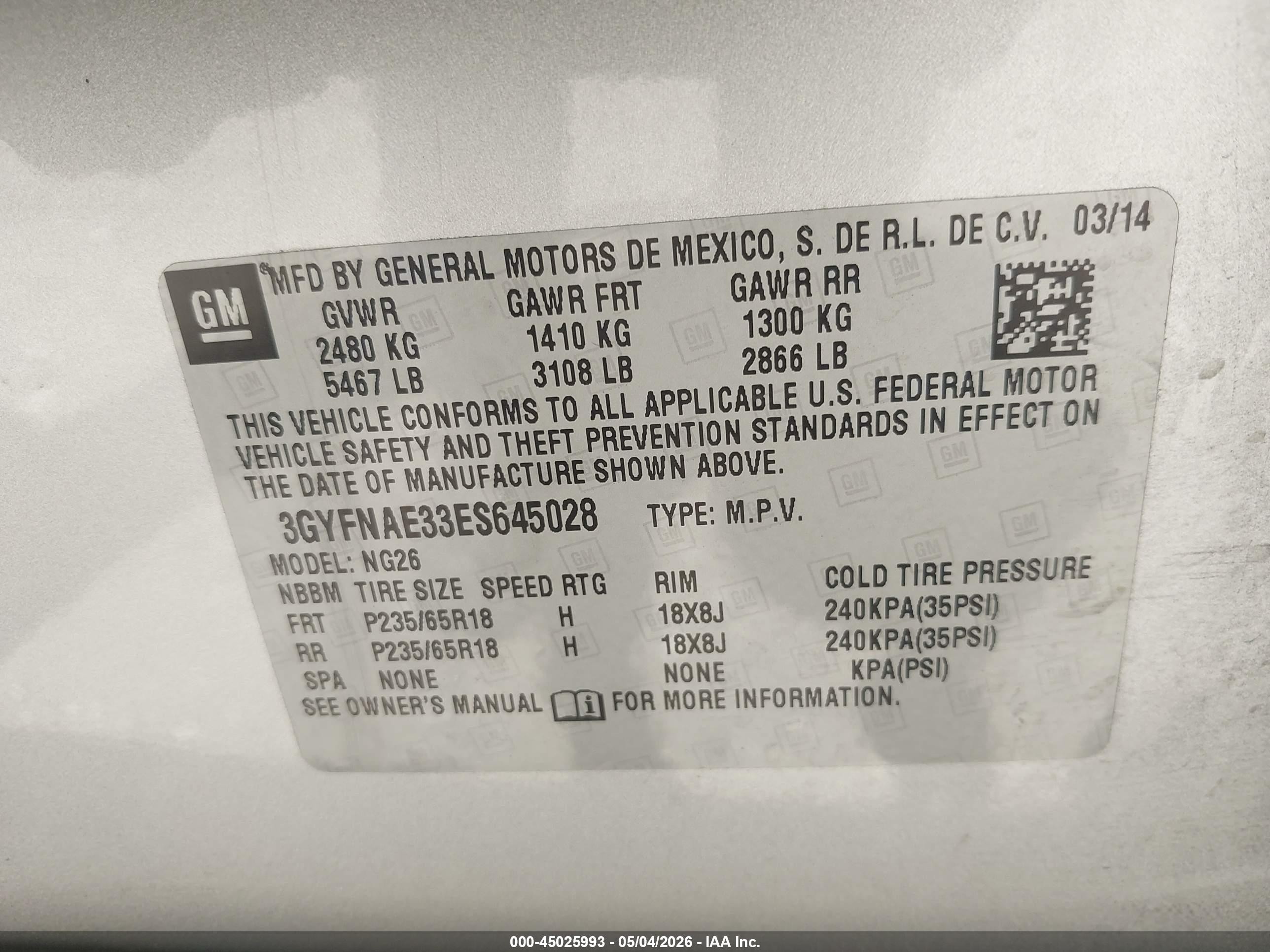 2014 Cadillac Srx Standard Silver vin: 3GYFNAE33ES645028