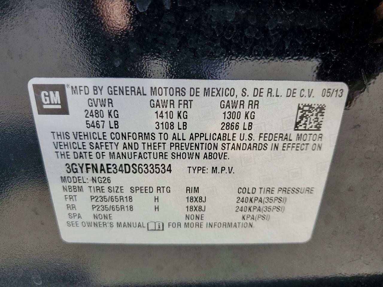 2013 Cadillac Srx Black vin: 3GYFNAE34DS633534