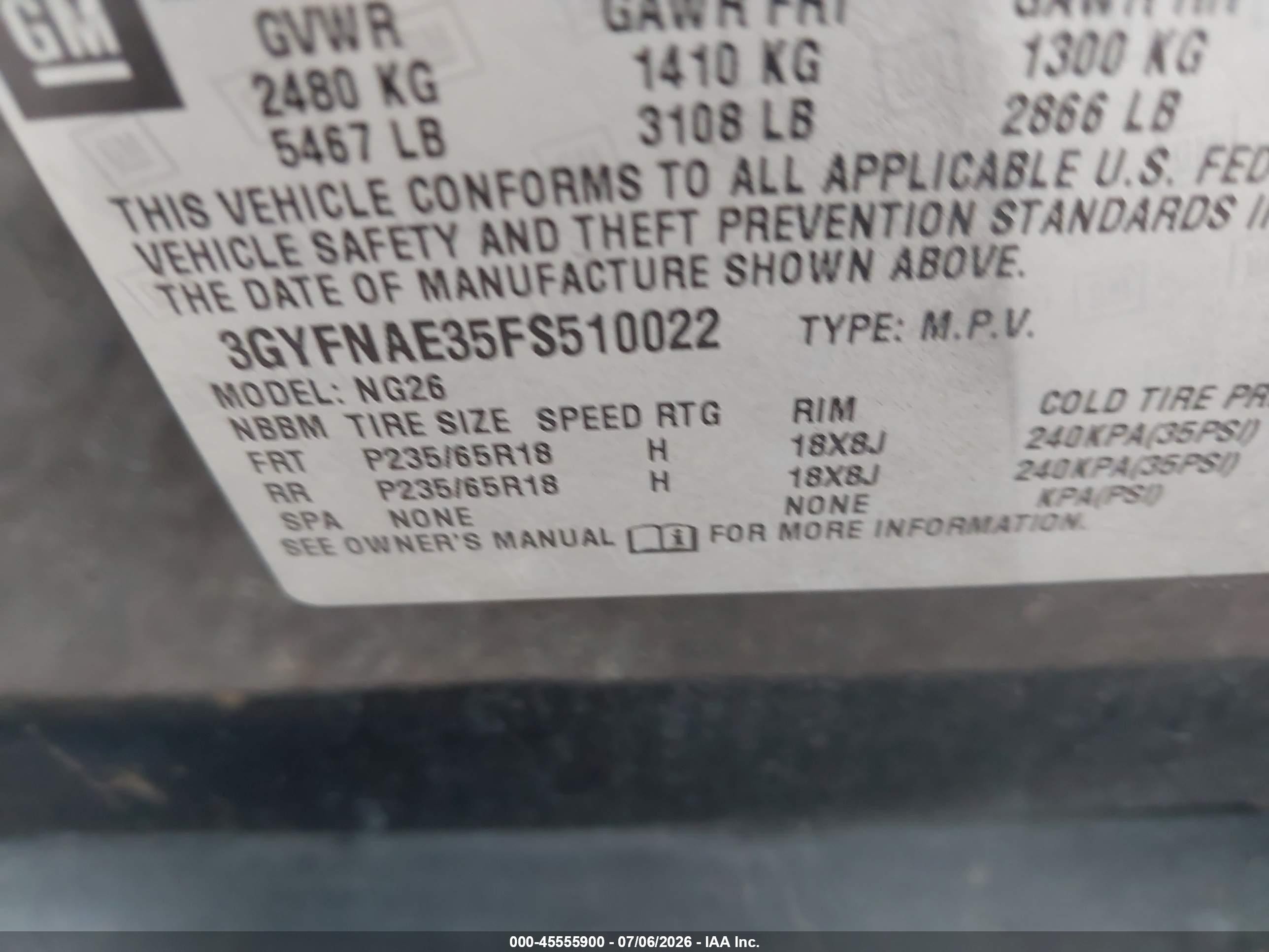2015 Cadillac Srx Standard Black vin: 3GYFNAE35FS510022