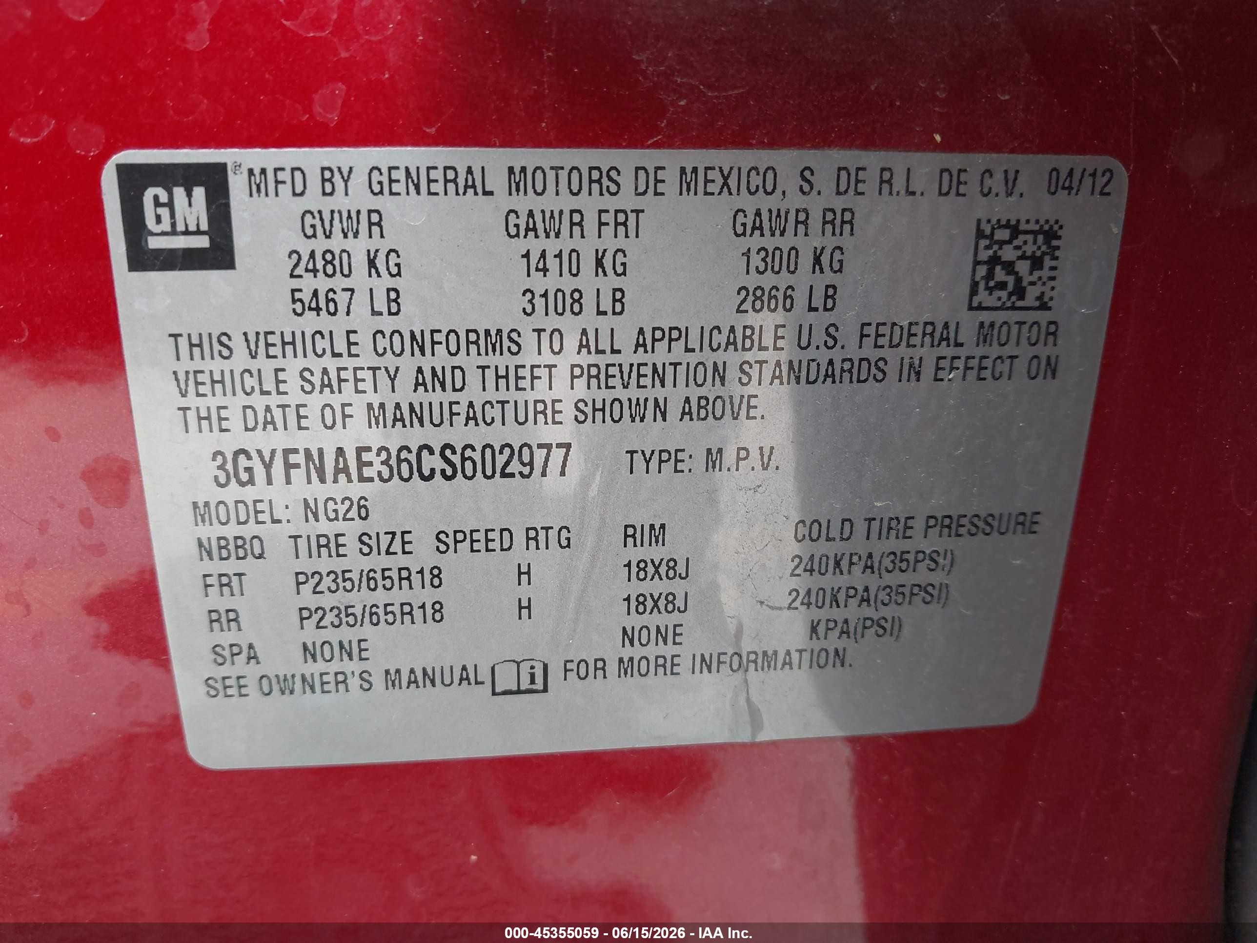 2012 Cadillac Srx Luxury Collection Red vin: 3GYFNAE36CS602977