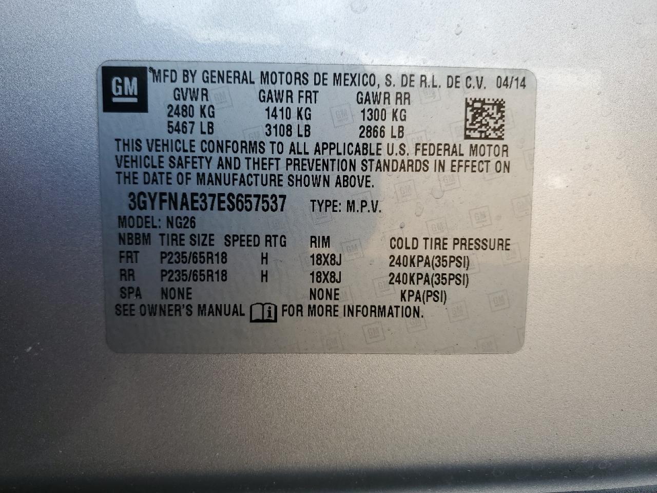 2014 Cadillac Srx Silver vin: 3GYFNAE37ES657537