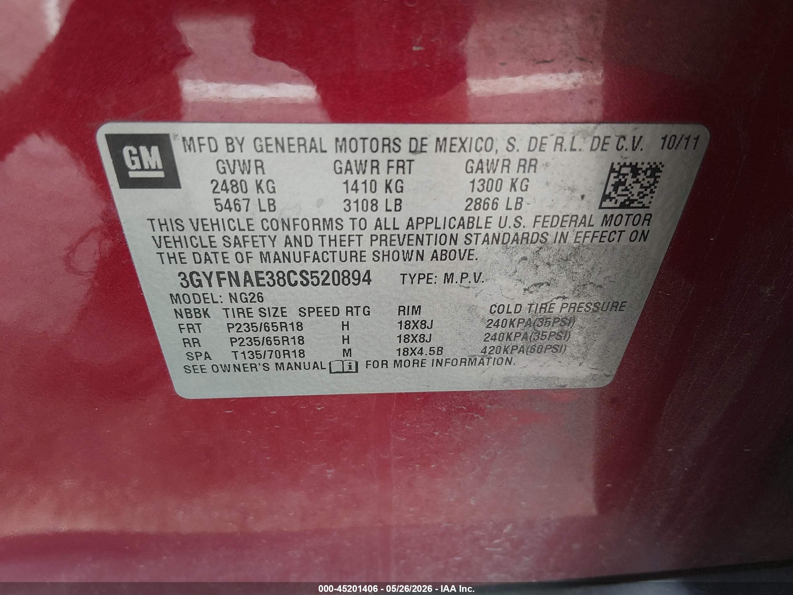 2012 Cadillac Srx Luxury Collection Красный vin: 3GYFNAE38CS520894