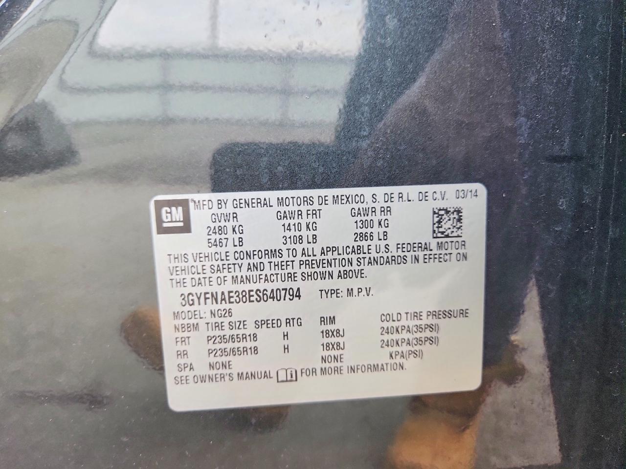 2014 Cadillac Srx Charcoal vin: 3GYFNAE38ES640794