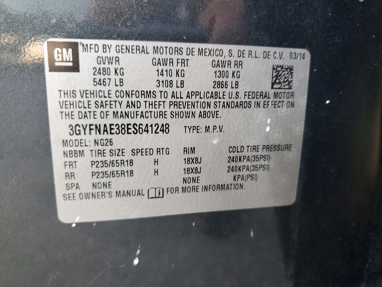 2014 Cadillac Srx Черный vin: 3GYFNAE38ES641248