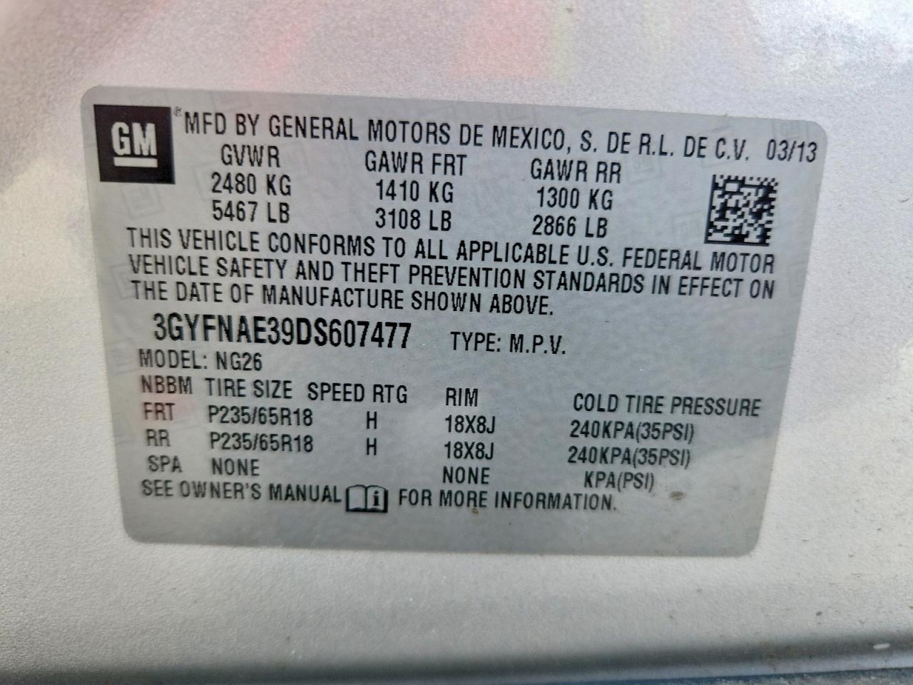 2013 Cadillac Srx Silver vin: 3GYFNAE39DS607477