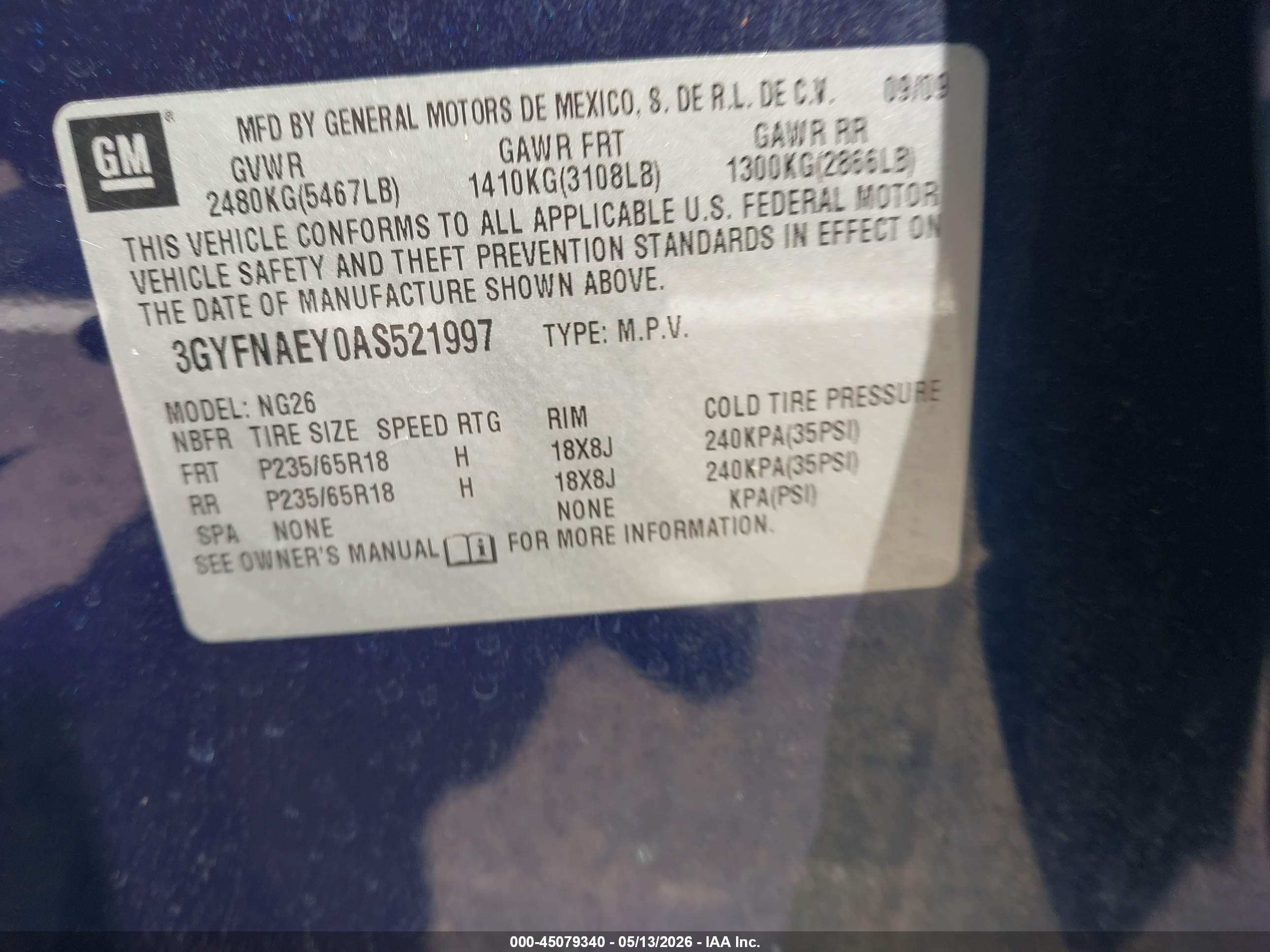 2010 Cadillac Srx Luxury Collection Синий vin: 3GYFNAEY0AS521997
