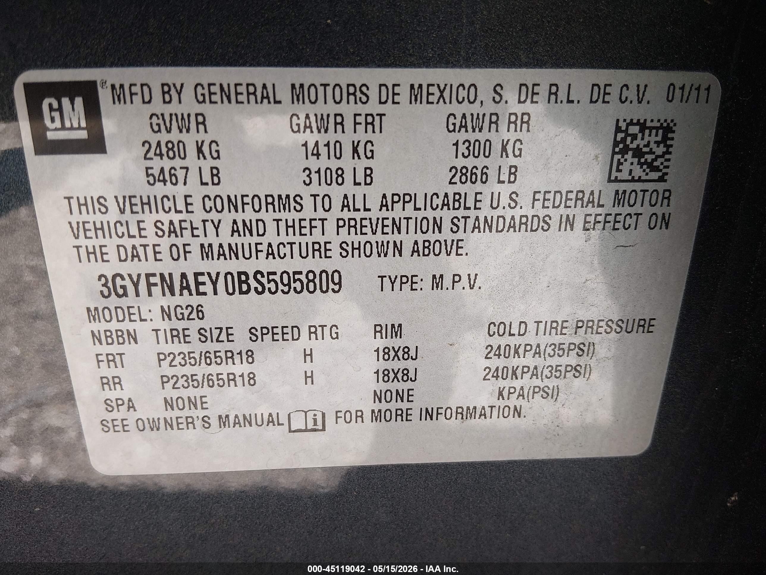 2011 Cadillac Srx Luxury Collection Gray vin: 3GYFNAEY0BS595809