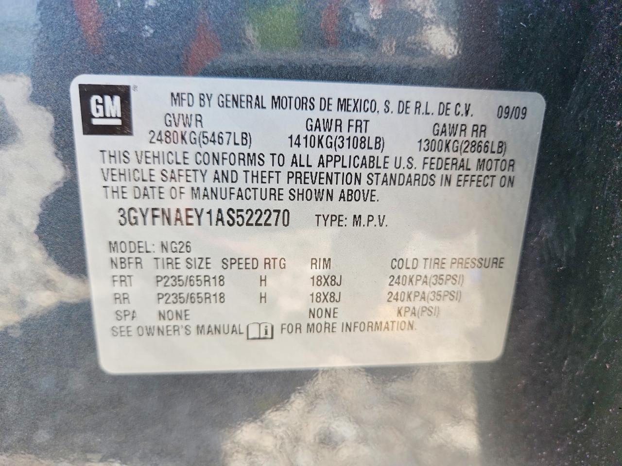 2010 Cadillac Srx Luxury Collection Charcoal vin: 3GYFNAEY1AS522270