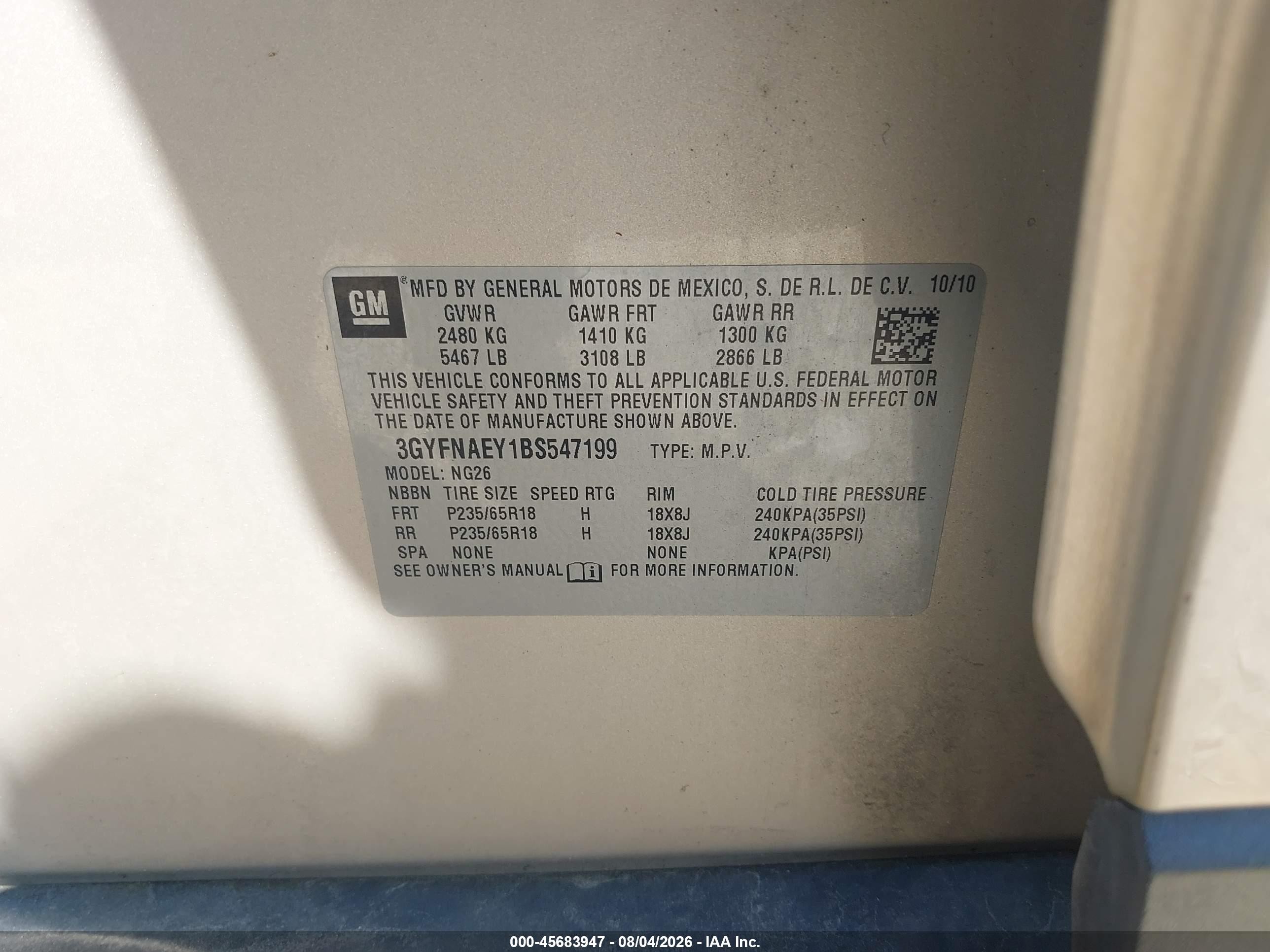 2011 Cadillac Srx Luxury Collection Cream vin: 3GYFNAEY1BS547199
