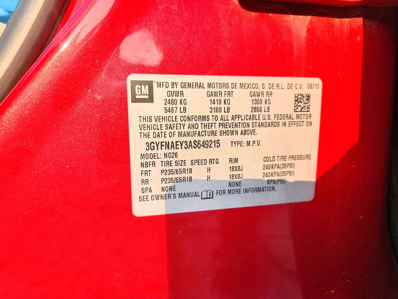 2010 Cadillac Srx Luxury Collection Red vin: 3GYFNAEY3AS649215