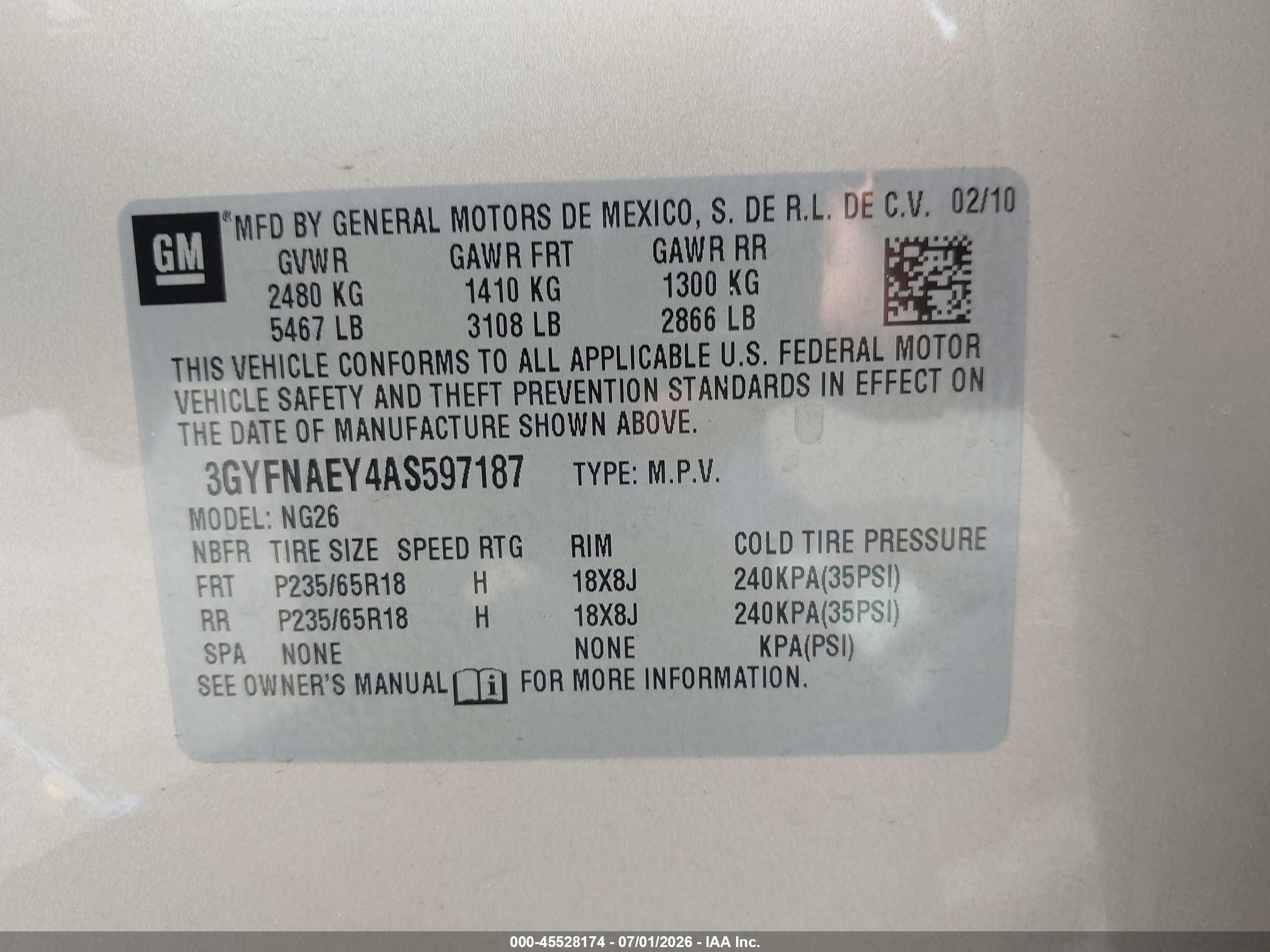 2010 Cadillac Srx Luxury Collection vin: 3GYFNAEY4AS597187
