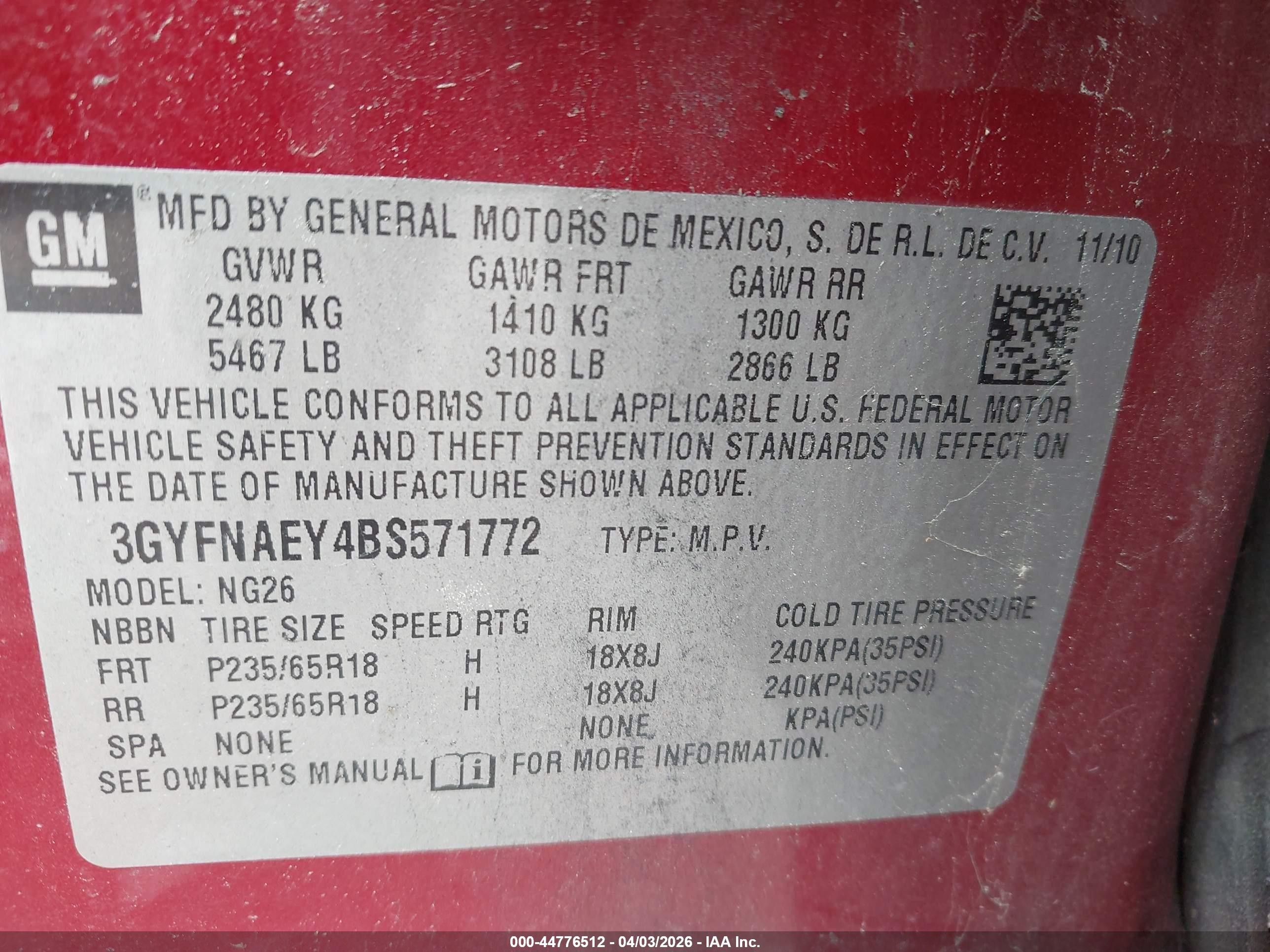 2011 Cadillac Srx Luxury Collection Red vin: 3GYFNAEY4BS571772