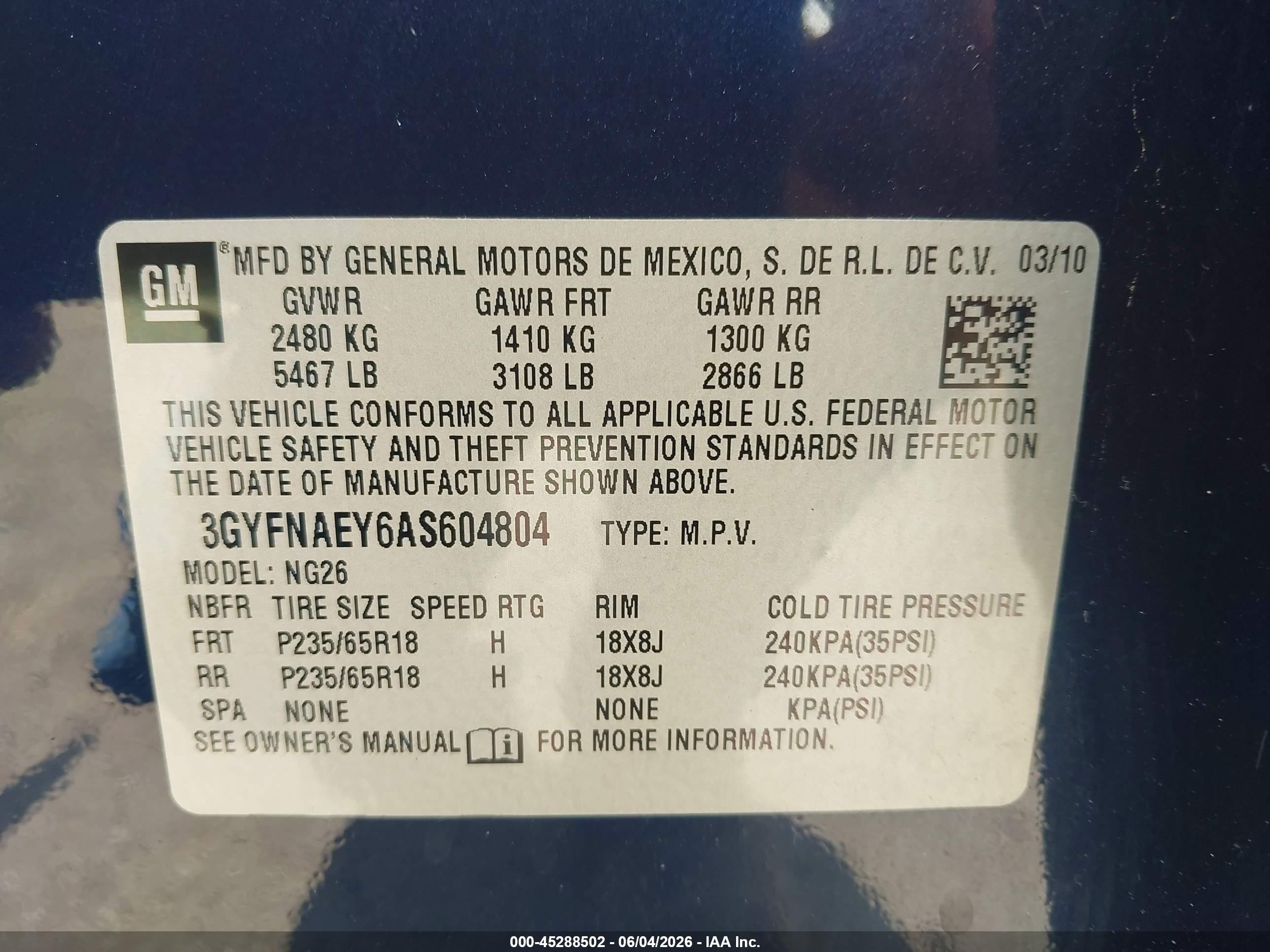 2010 Cadillac Srx Luxury Collection Blue vin: 3GYFNAEY6AS604804