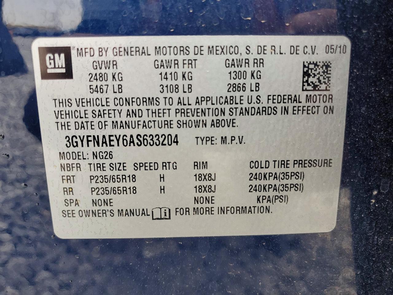 2010 Cadillac Srx Luxury Collection Синий vin: 3GYFNAEY6AS633204