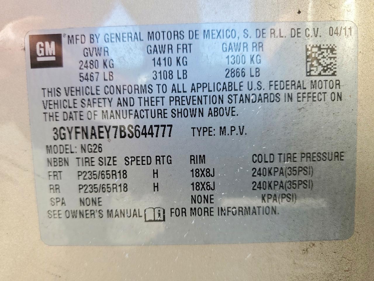 2011 Cadillac Srx Luxury Collection Gold vin: 3GYFNAEY7BS644777