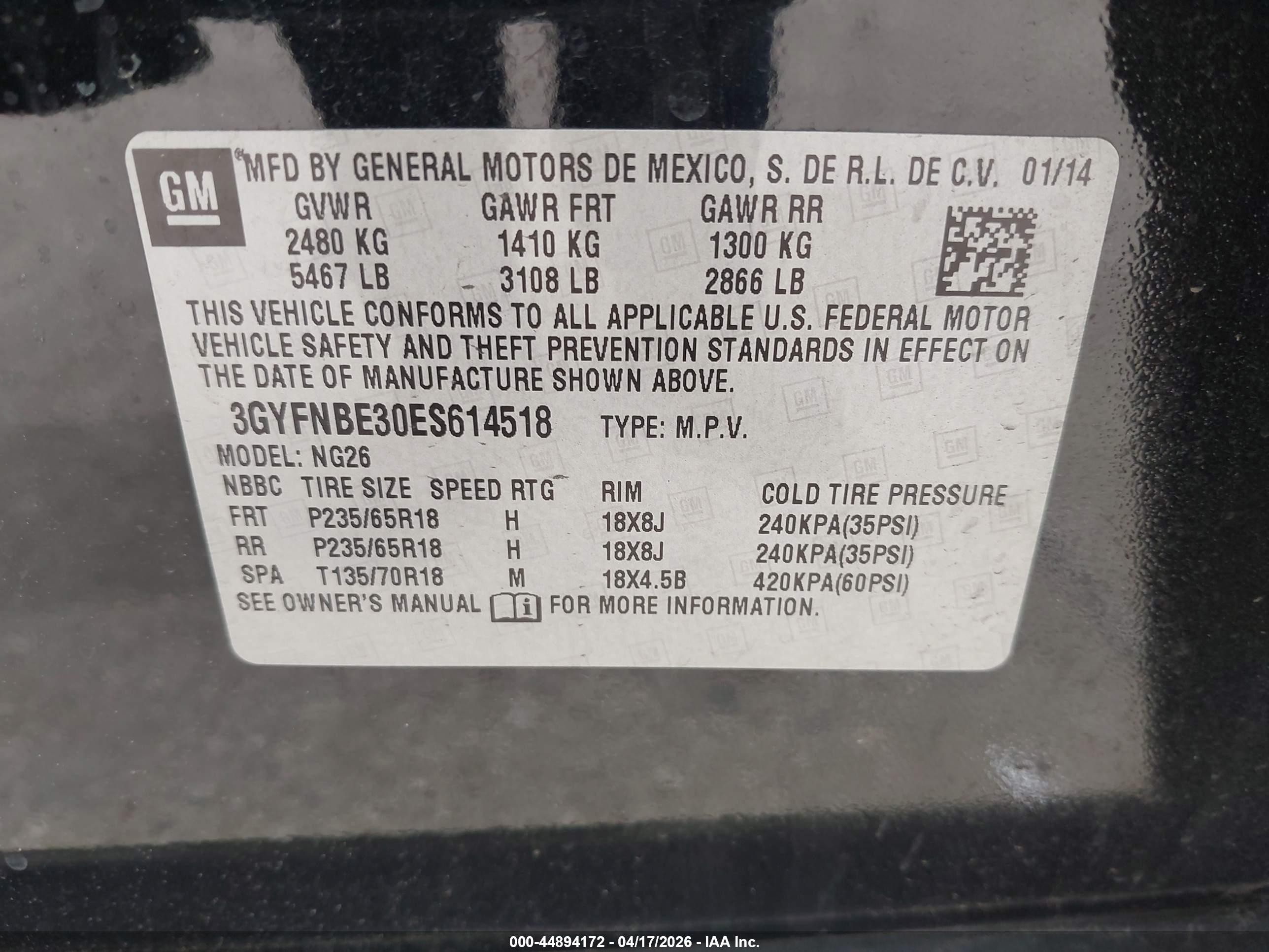 2014 Cadillac Srx Luxury Collection Black vin: 3GYFNBE30ES614518