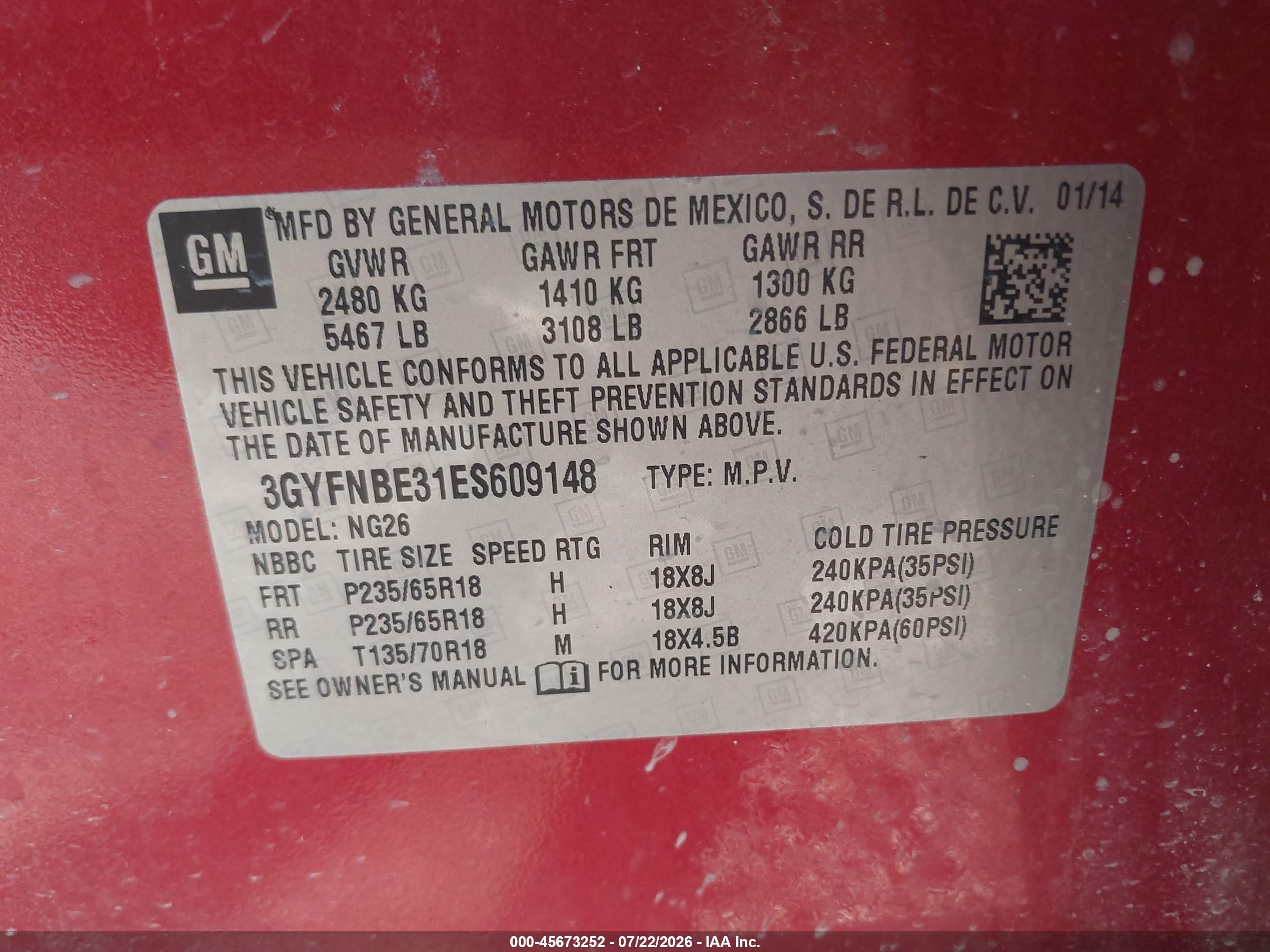 2014 Cadillac Srx Luxury Collection Red vin: 3GYFNBE31ES609148