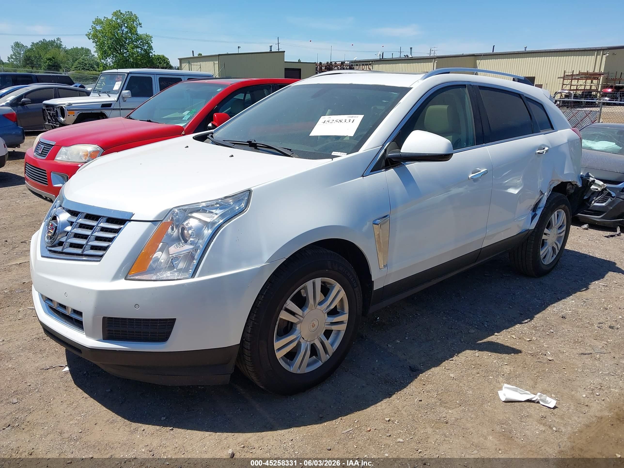 2014 Cadillac Srx Luxury Collection White vin: 3GYFNBE32ES687325