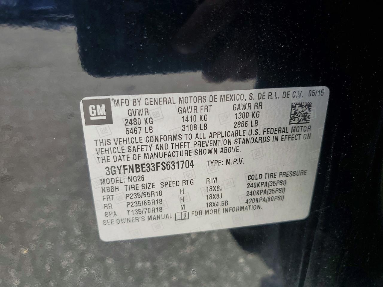 2015 Cadillac Srx Luxury Collection Black vin: 3GYFNBE33FS631704