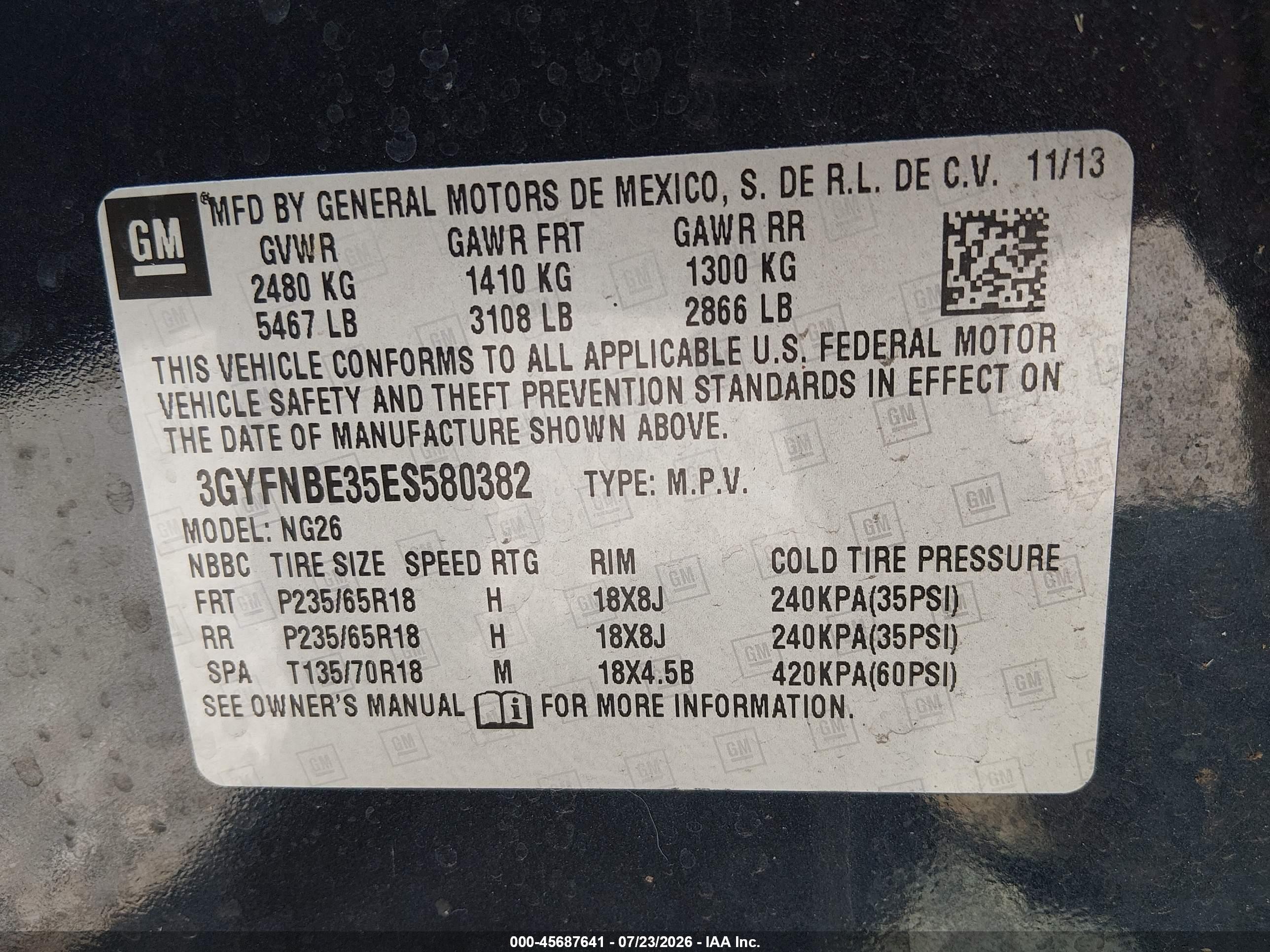 2014 Cadillac Srx Luxury Collection Dark Blue vin: 3GYFNBE35ES580382