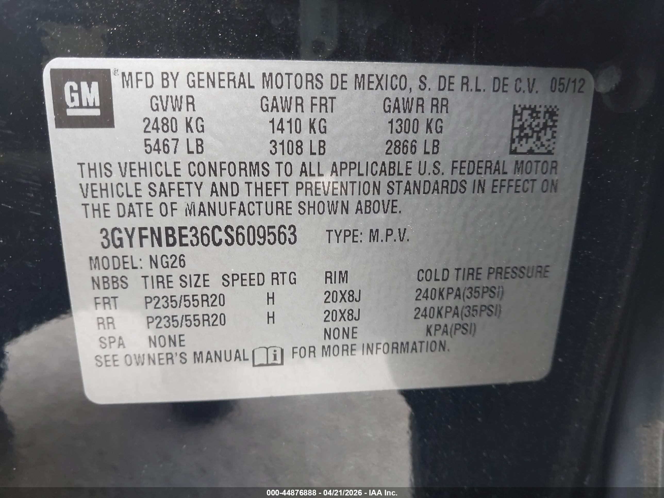 2012 Cadillac Srx Performance Collection Black vin: 3GYFNBE36CS609563