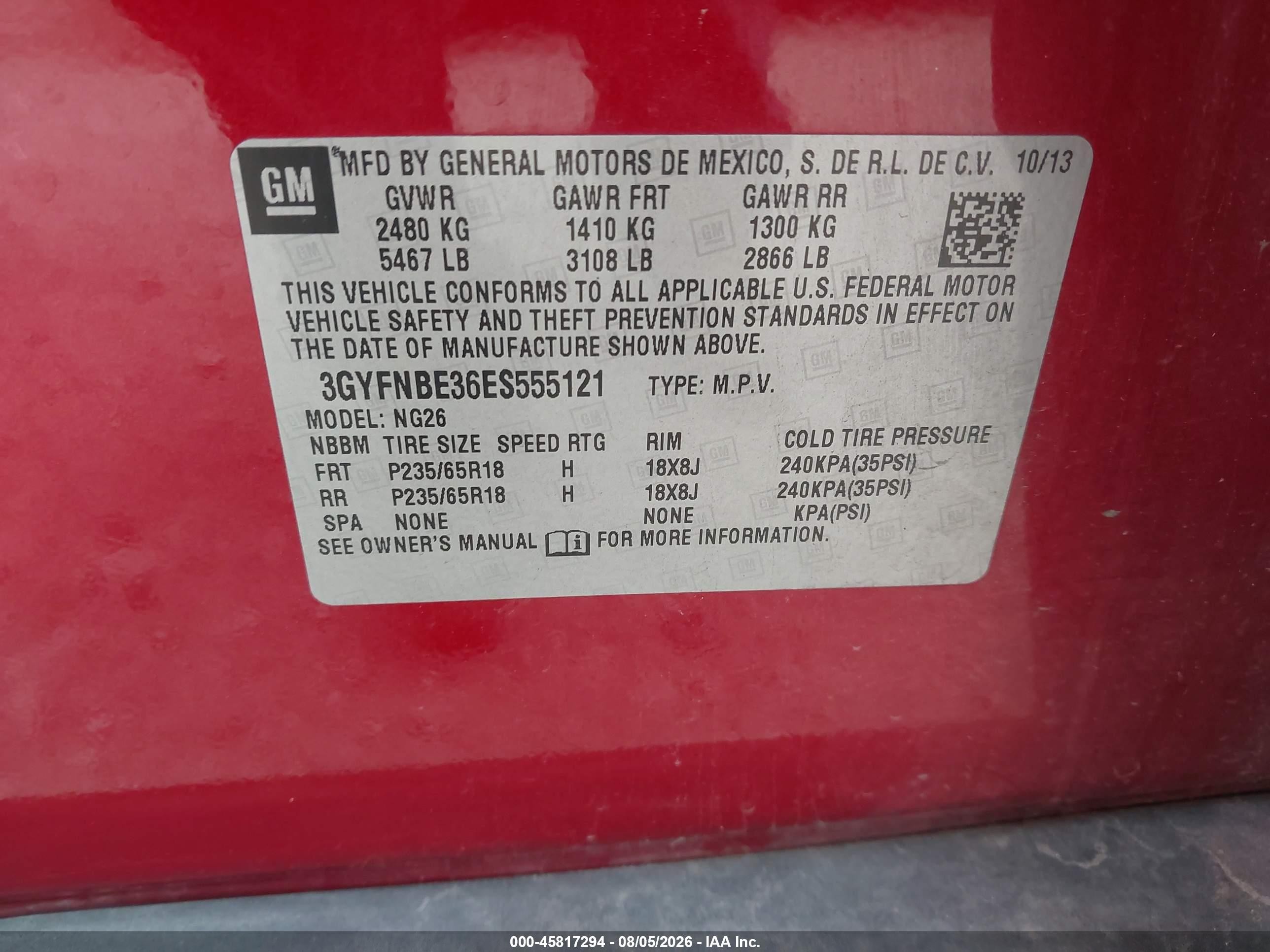 2014 Cadillac Srx Luxury Collection Red vin: 3GYFNBE36ES555121