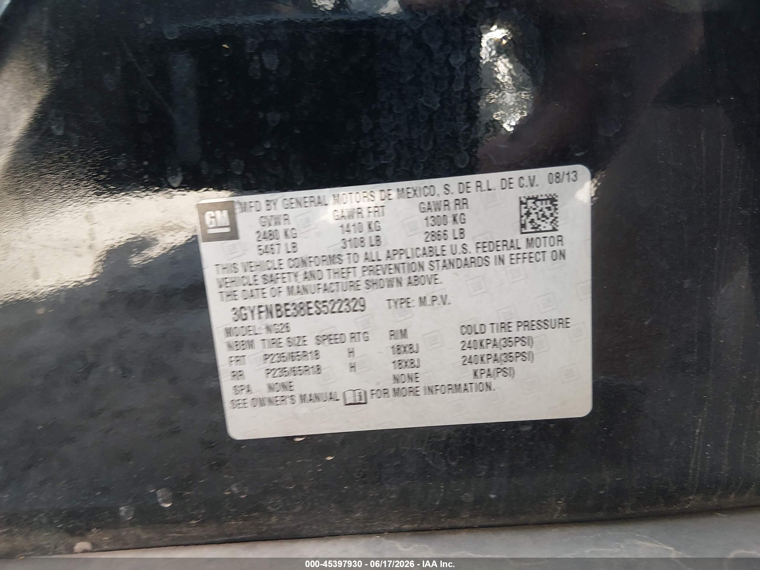 2014 Cadillac Srx Luxury Collection Black vin: 3GYFNBE38ES522329