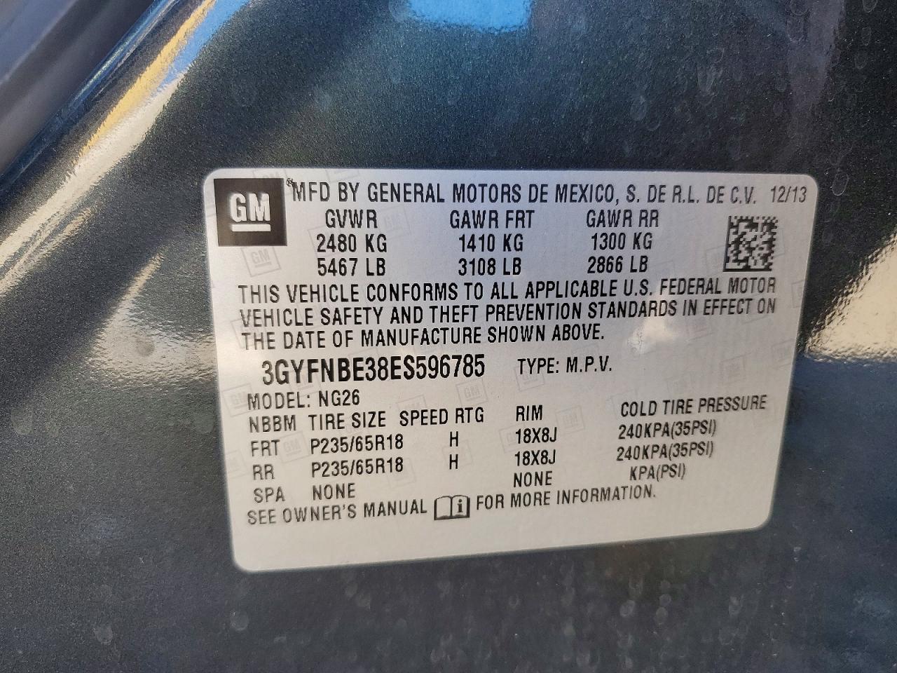 2014 Cadillac Srx Luxury Collection Gray vin: 3GYFNBE38ES596785