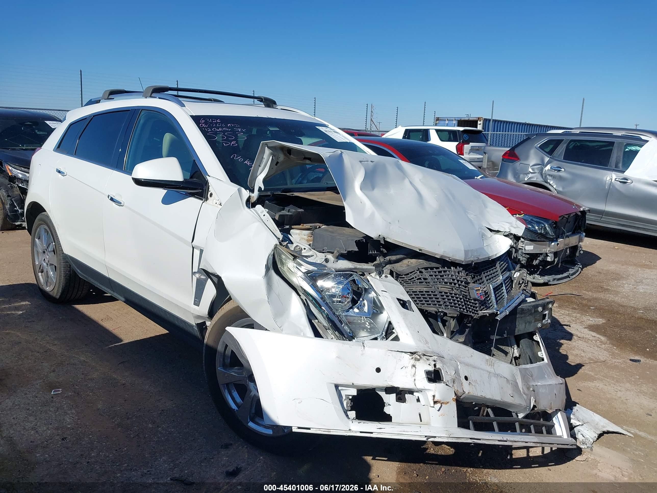 2012 Cadillac Srx Performance Collection White vin: 3GYFNBE39CS625353
