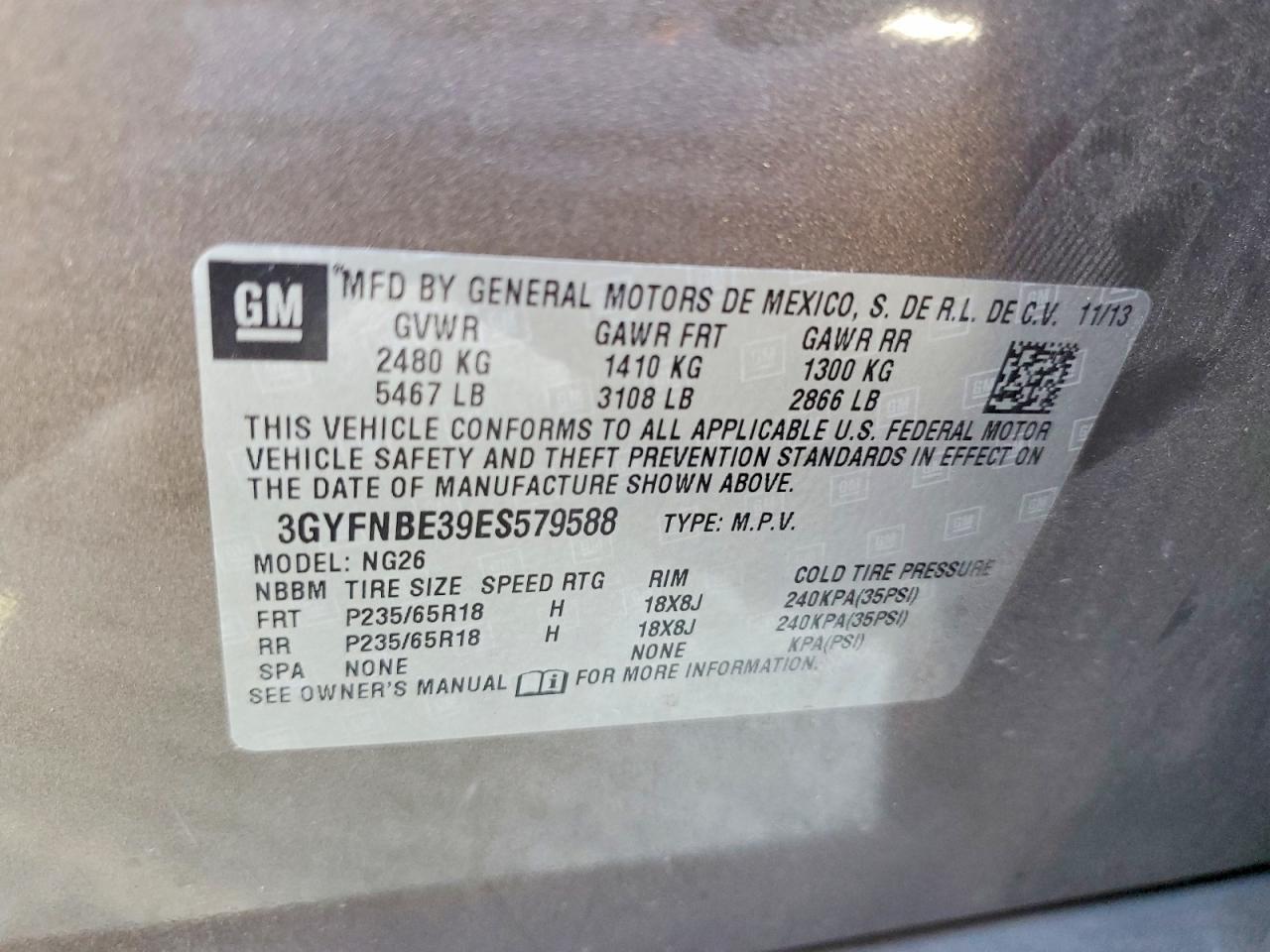 2014 Cadillac Srx Luxury Collection Brown vin: 3GYFNBE39ES579588