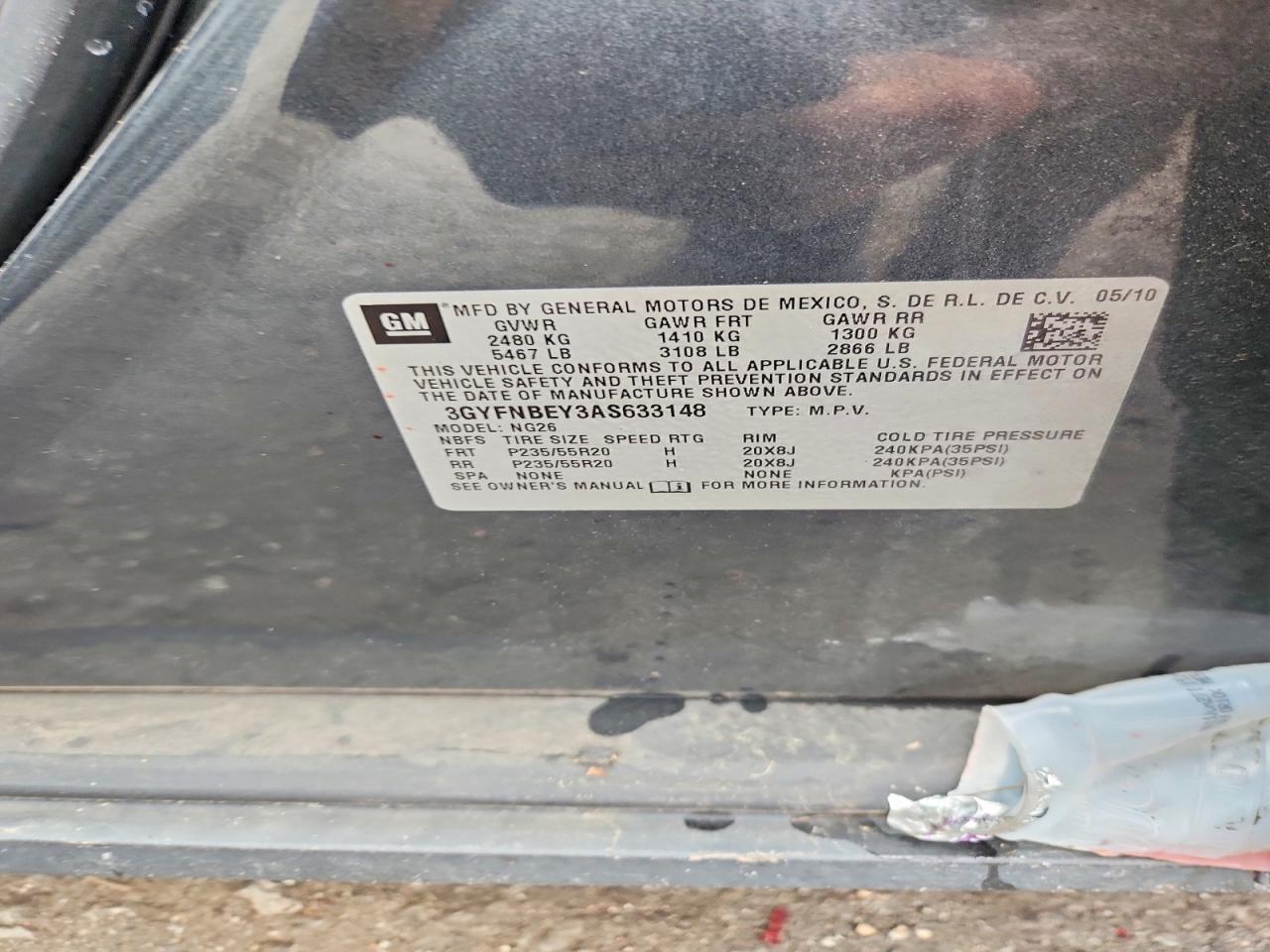 2010 Cadillac Srx Performance Gray vin: 3GYFNBEY3AS633148