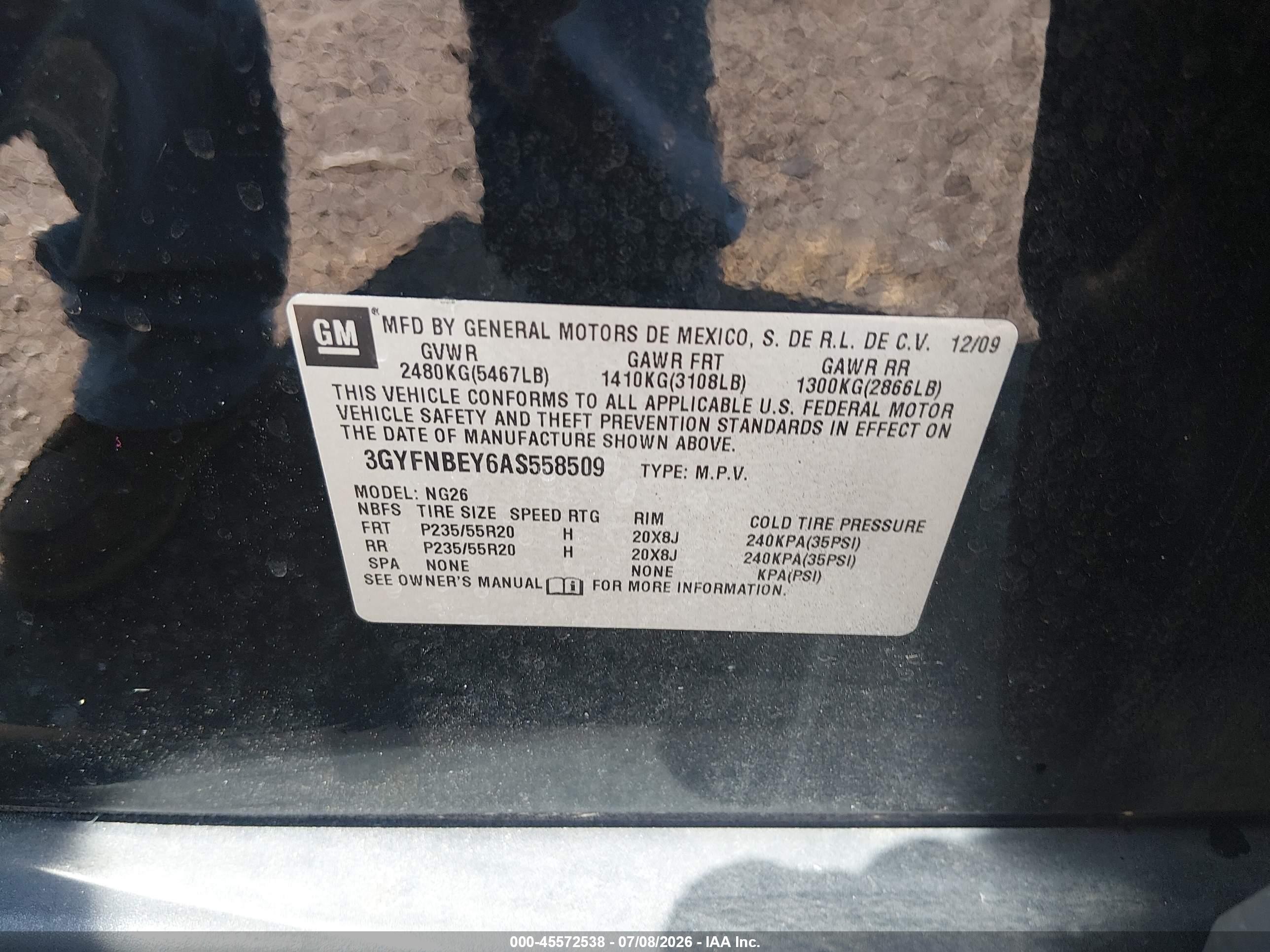 2010 Cadillac Srx Performance Collection Black vin: 3GYFNBEY6AS558509