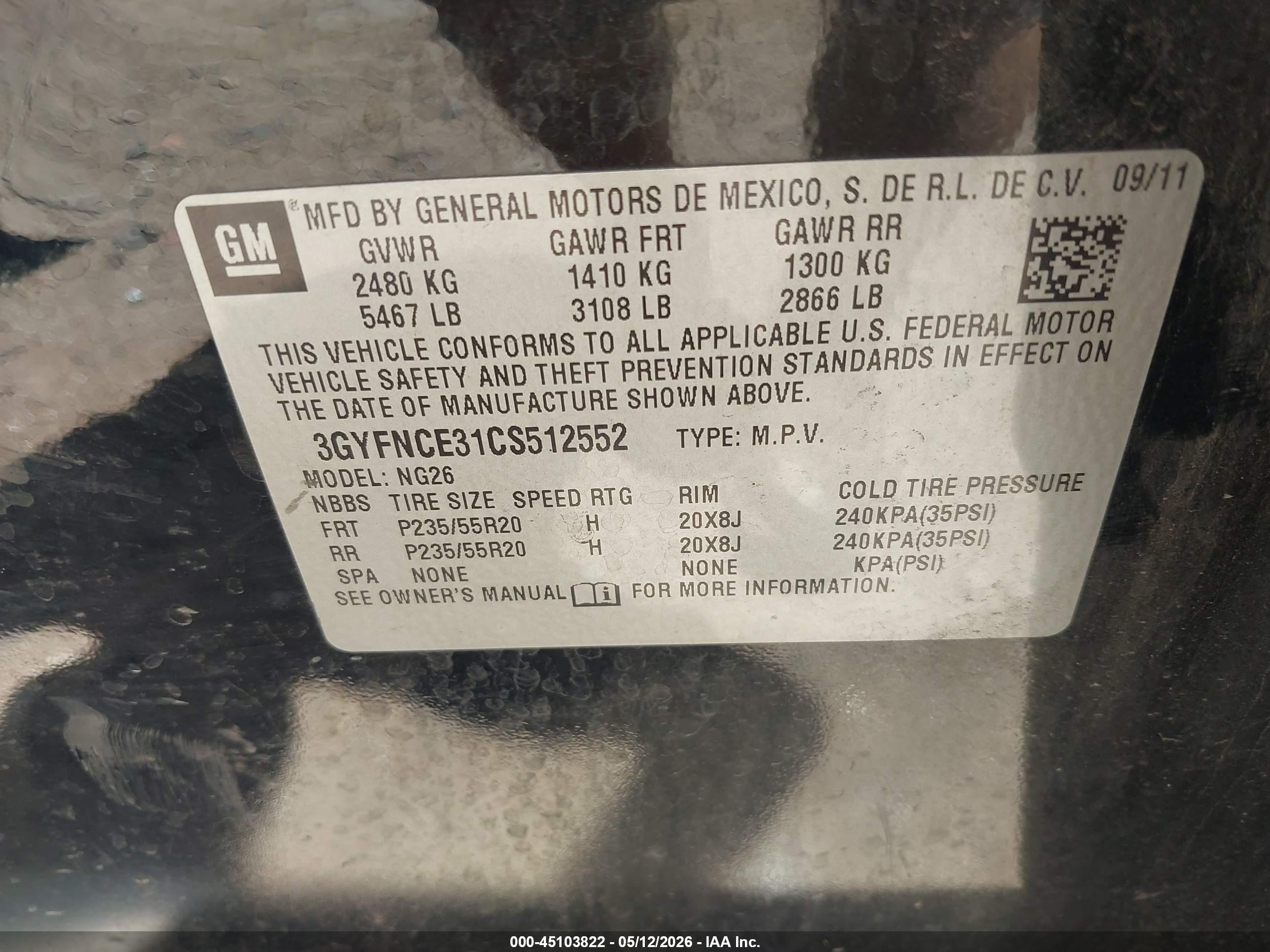 2012 Cadillac Srx Premium Collection Black vin: 3GYFNCE31CS512552